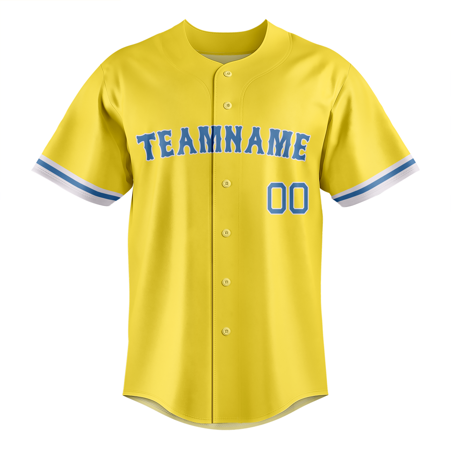 Custom Yellow & Light Blue Colors Design Sports Baseball Jersey