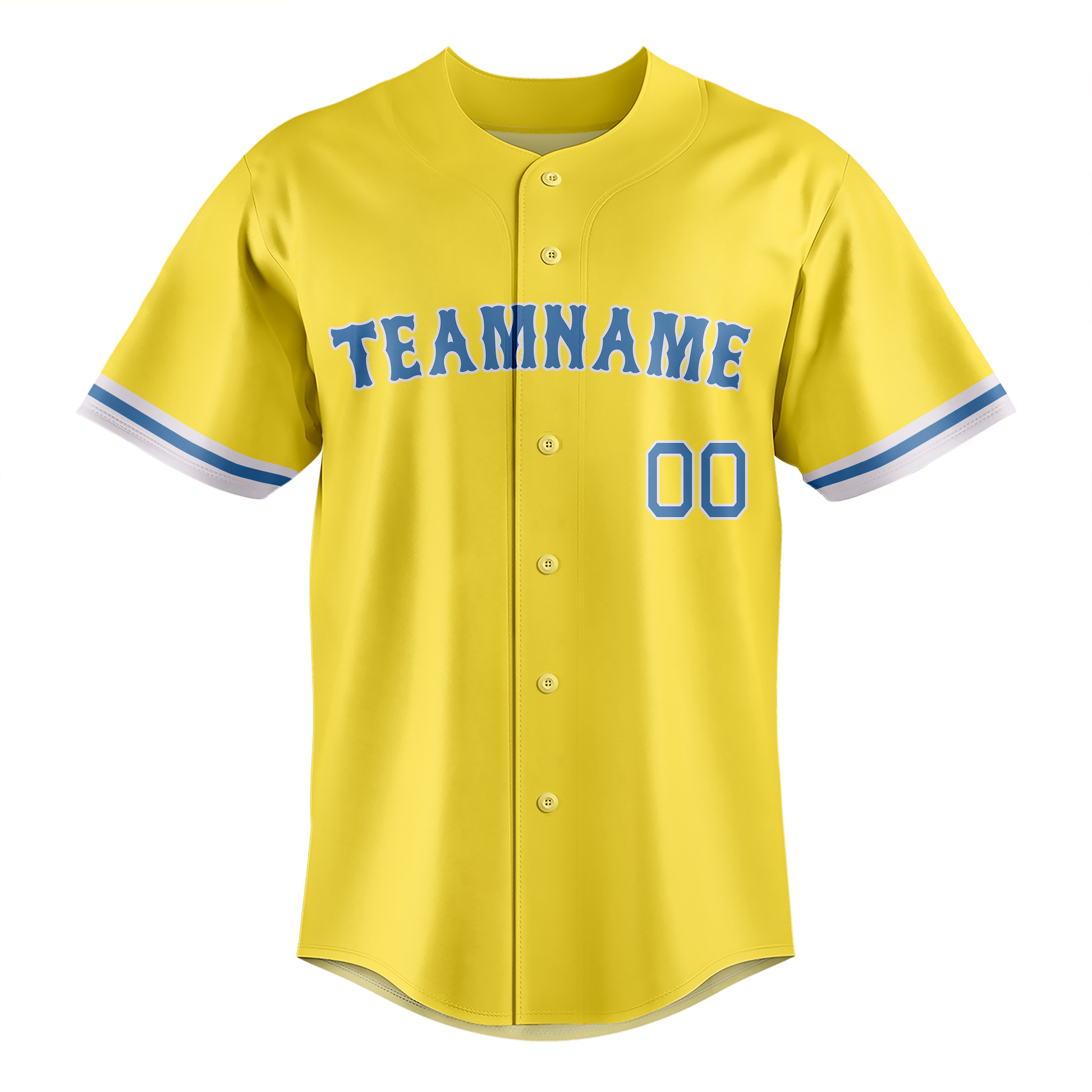 Custom Yellow & Light Blue Colors Design Sports Baseball Jersey