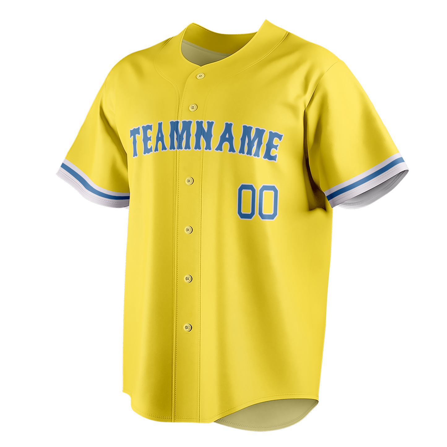 Custom Yellow & Light Blue Colors Design Sports Baseball Jersey