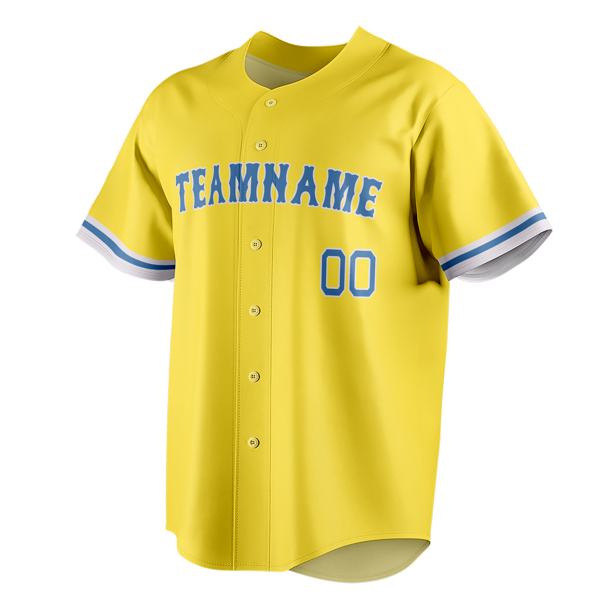 Custom Yellow & Light Blue Colors Design Sports Baseball Jersey