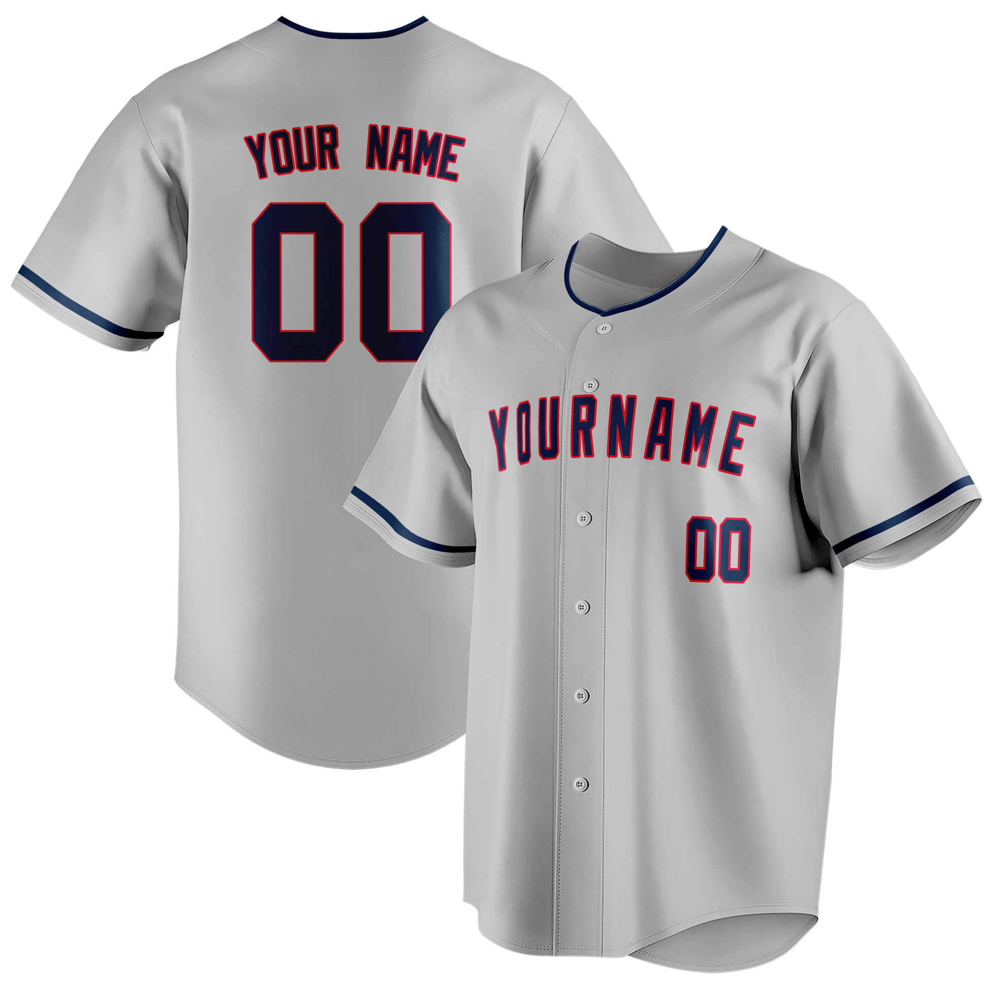 Custom Gray & Dark Purple Colors Design Sports Baseball Jersey