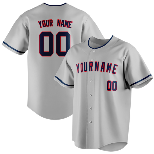 Custom Gray & Dark Purple Colors Design Sports Baseball Jersey