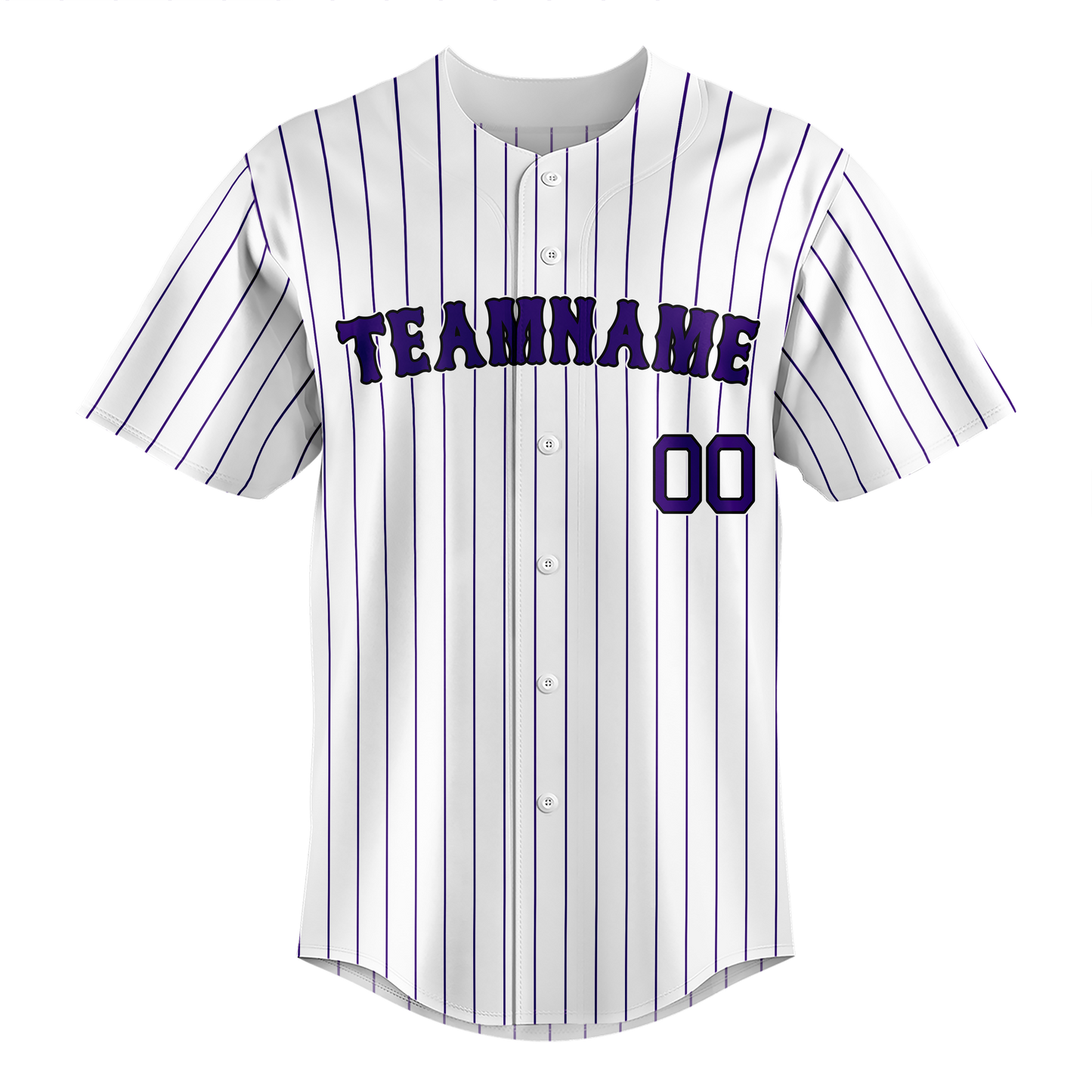 Custom White & Purple Colors Design Sports Baseball Jersey