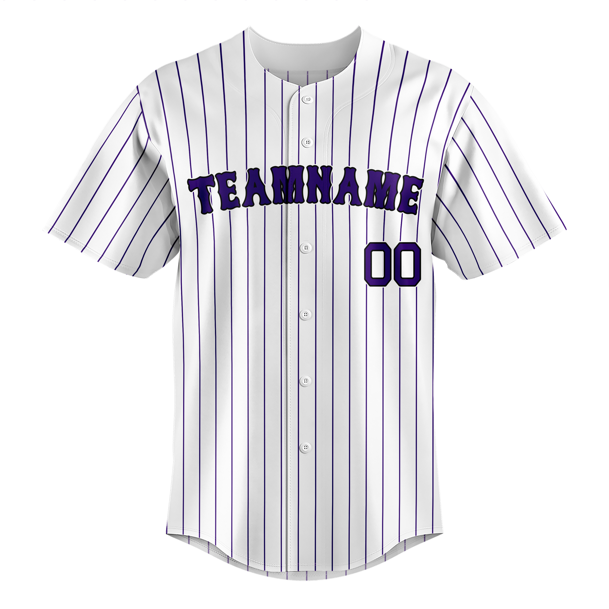 Custom White & Purple Colors Design Sports Baseball Jersey