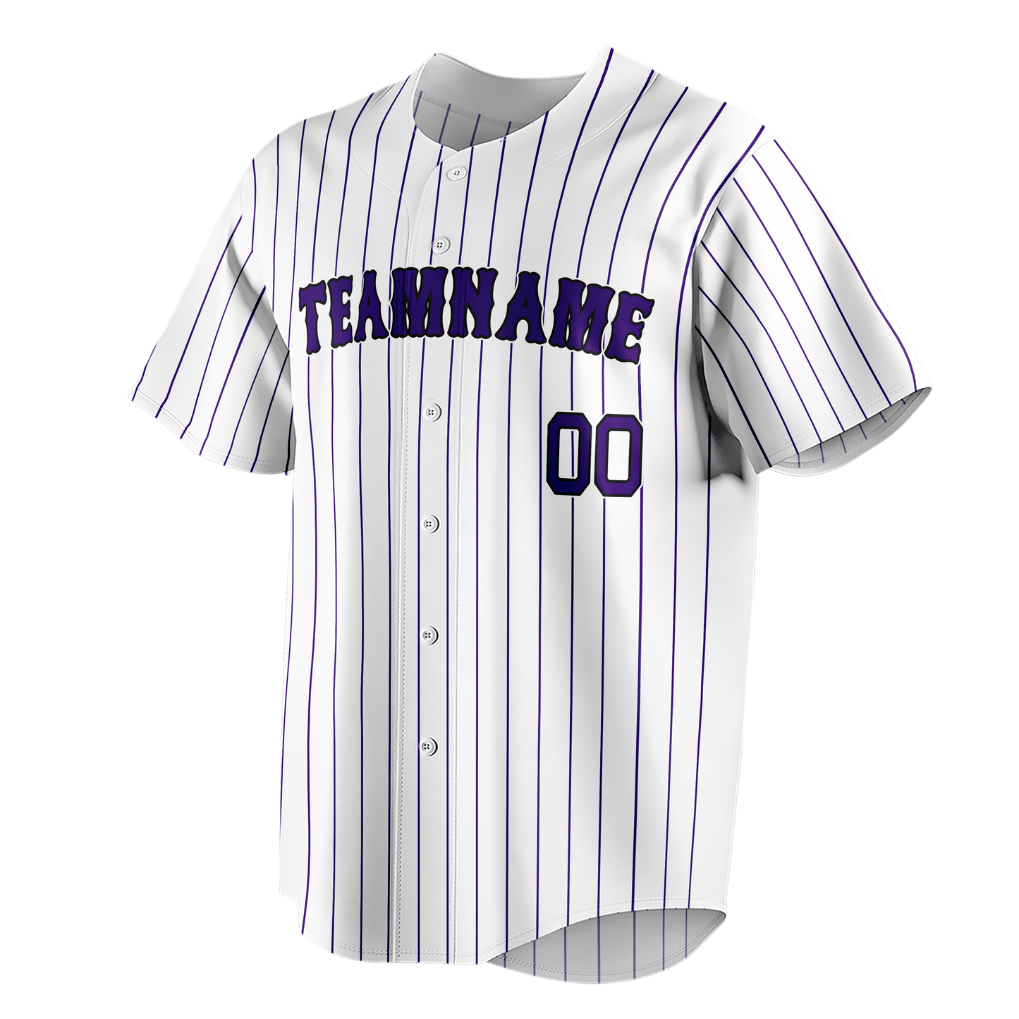 Custom White & Purple Colors Design Sports Baseball Jersey