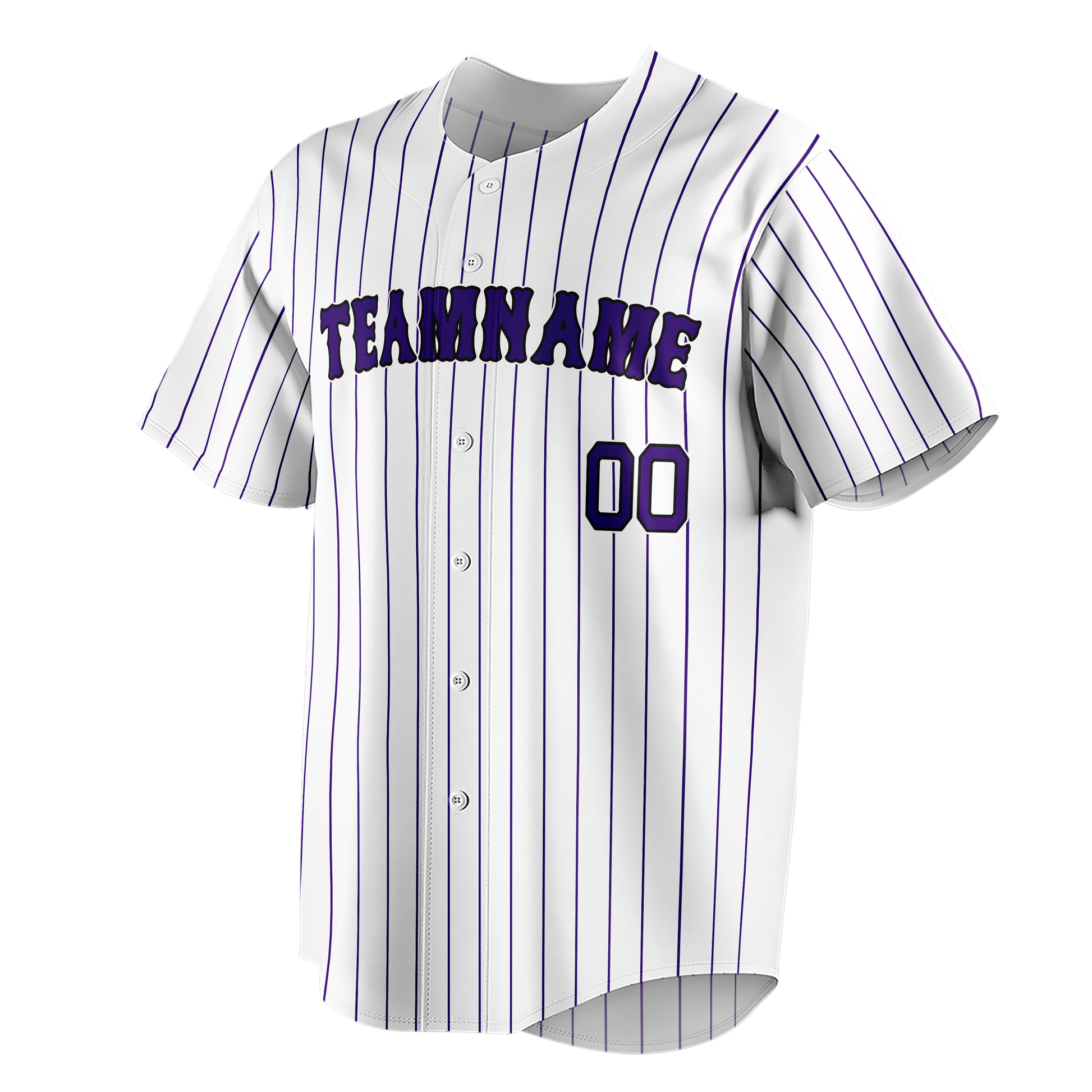 Custom White & Purple Colors Design Sports Baseball Jersey