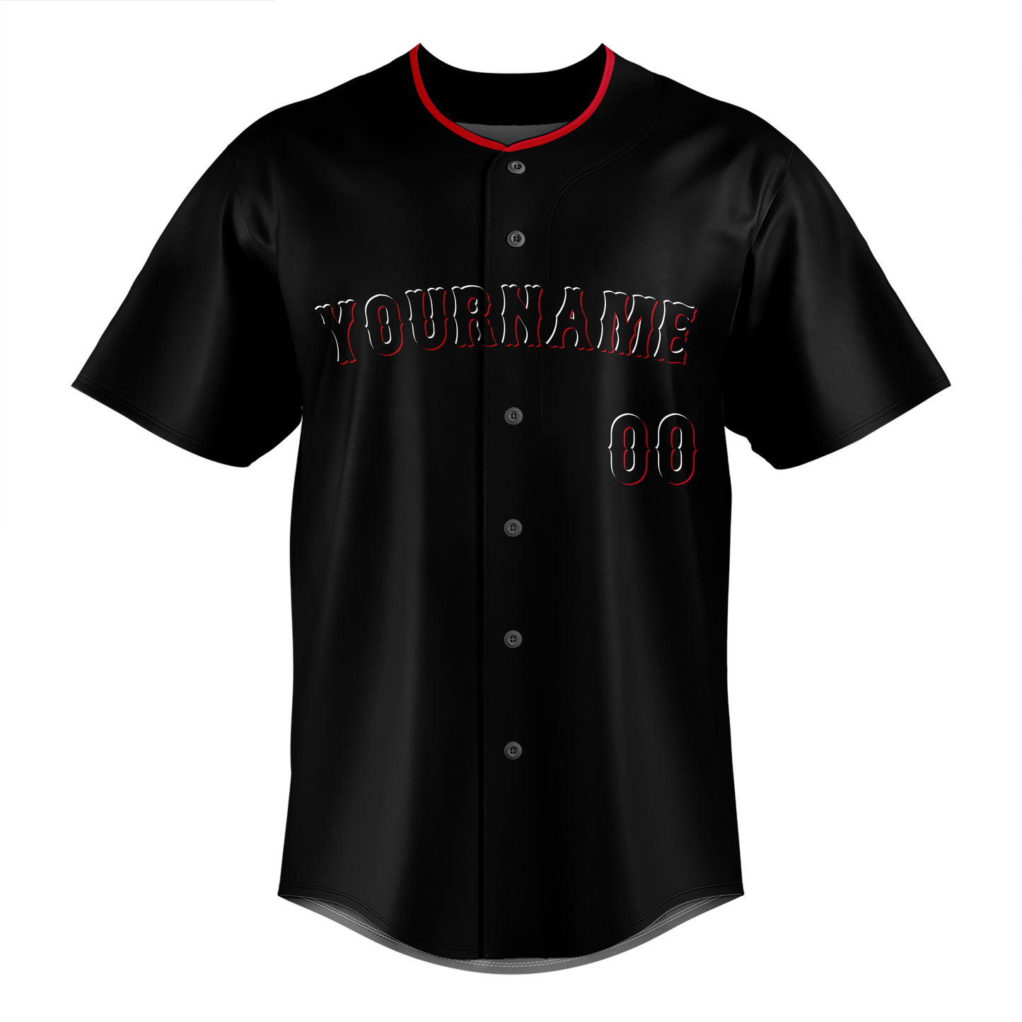 Custom Black & Red Colors Design Sports Baseball Jersey