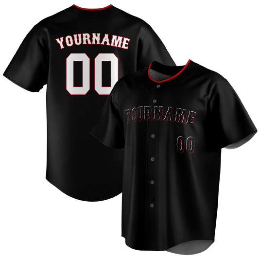 Custom Black & Red Colors Design Sports Baseball Jersey