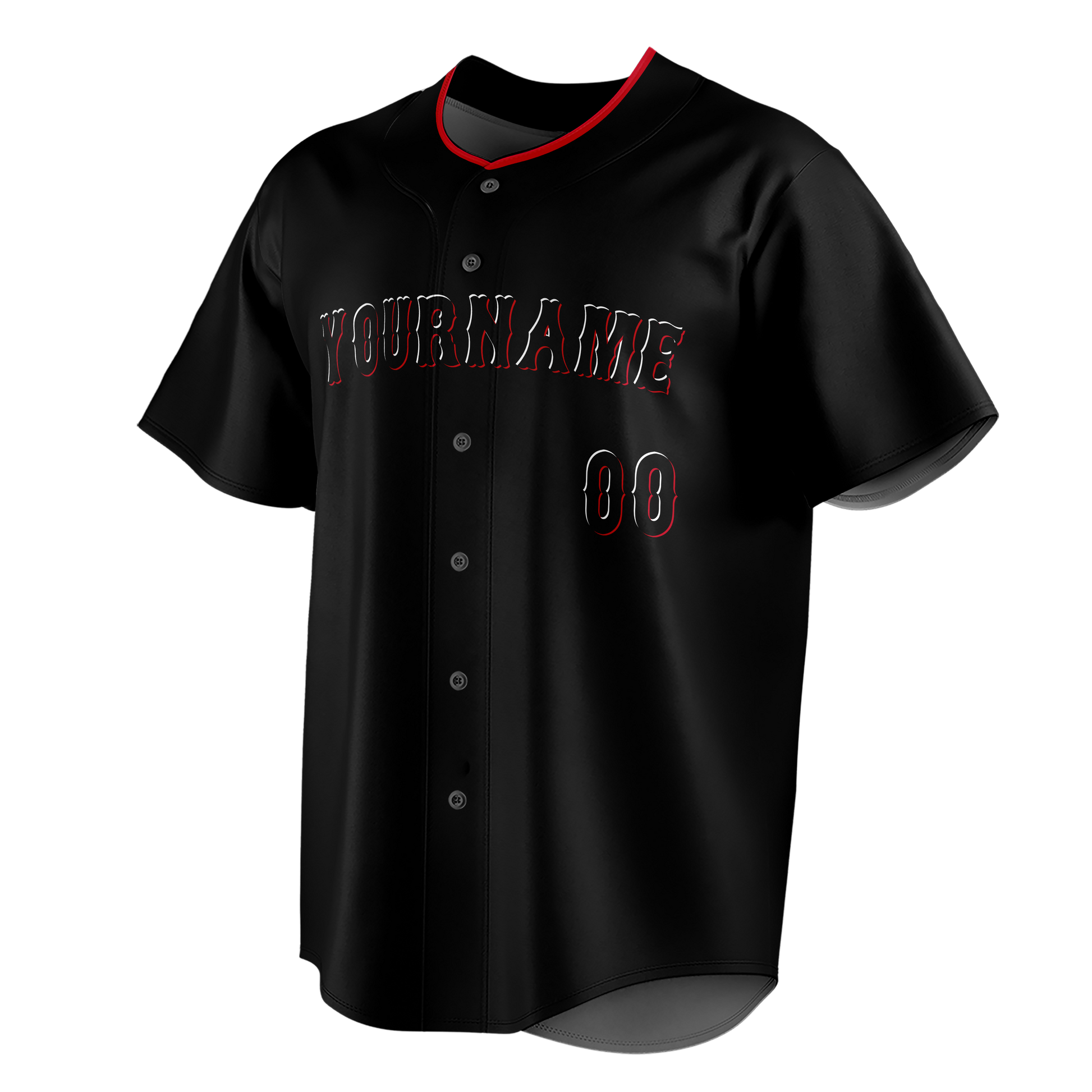 Custom Black & Red Colors Design Sports Baseball Jersey