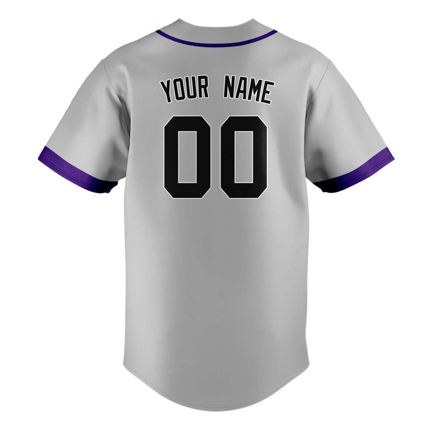 Custom Gray & Purple Colors Design Sports Baseball Jersey