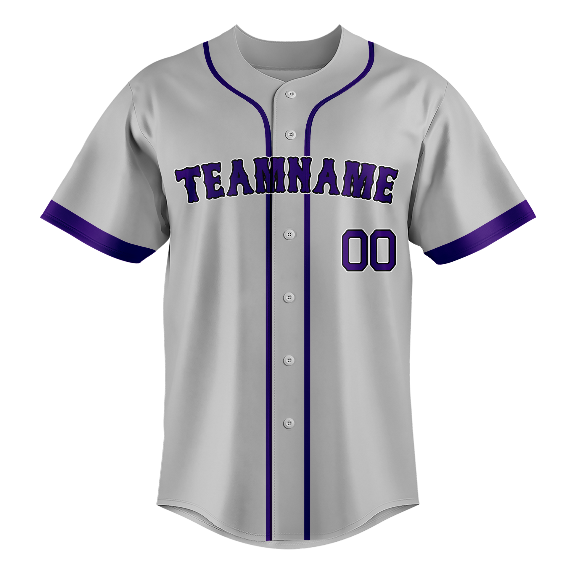 Custom Gray & Purple Colors Design Sports Baseball Jersey