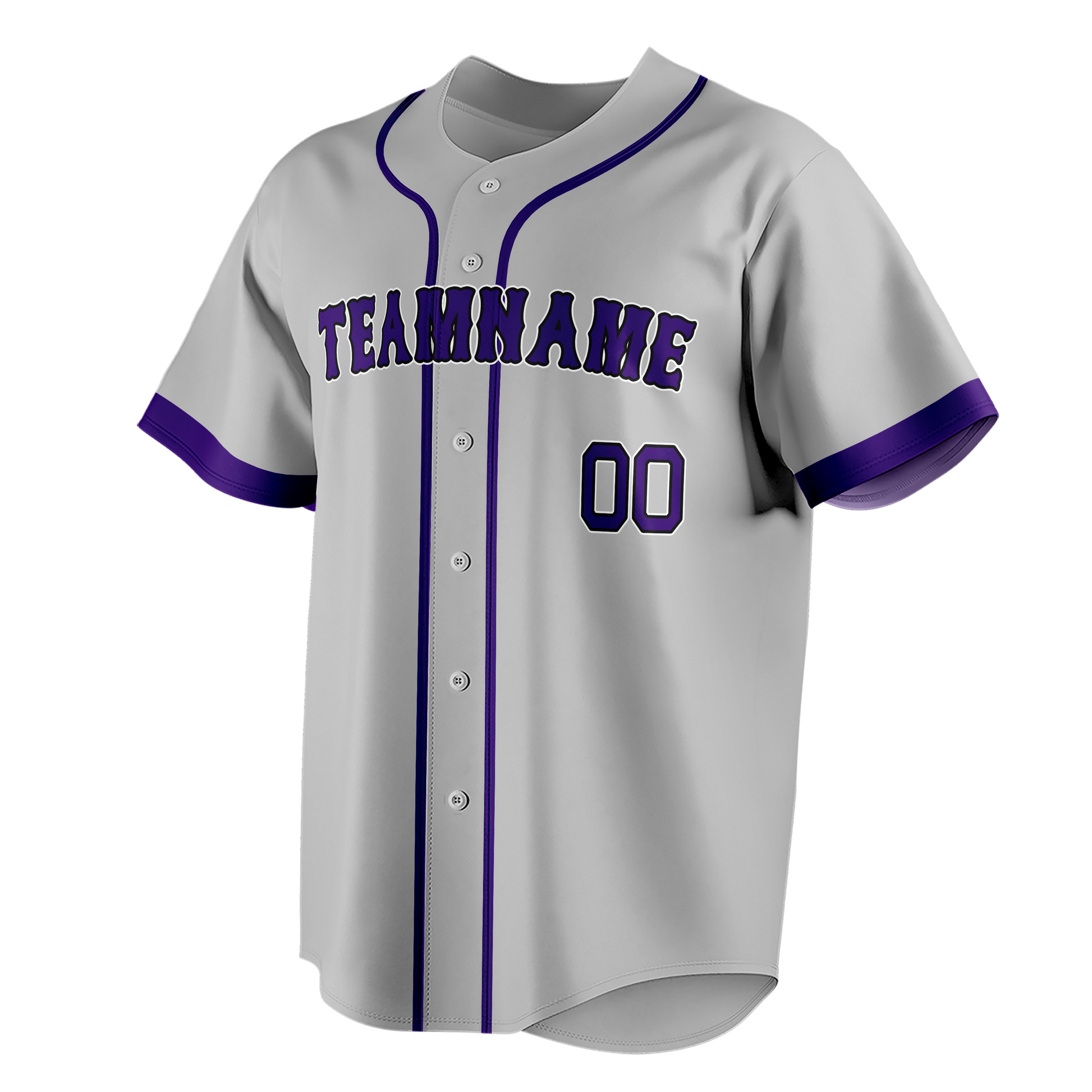 Custom Gray & Purple Colors Design Sports Baseball Jersey