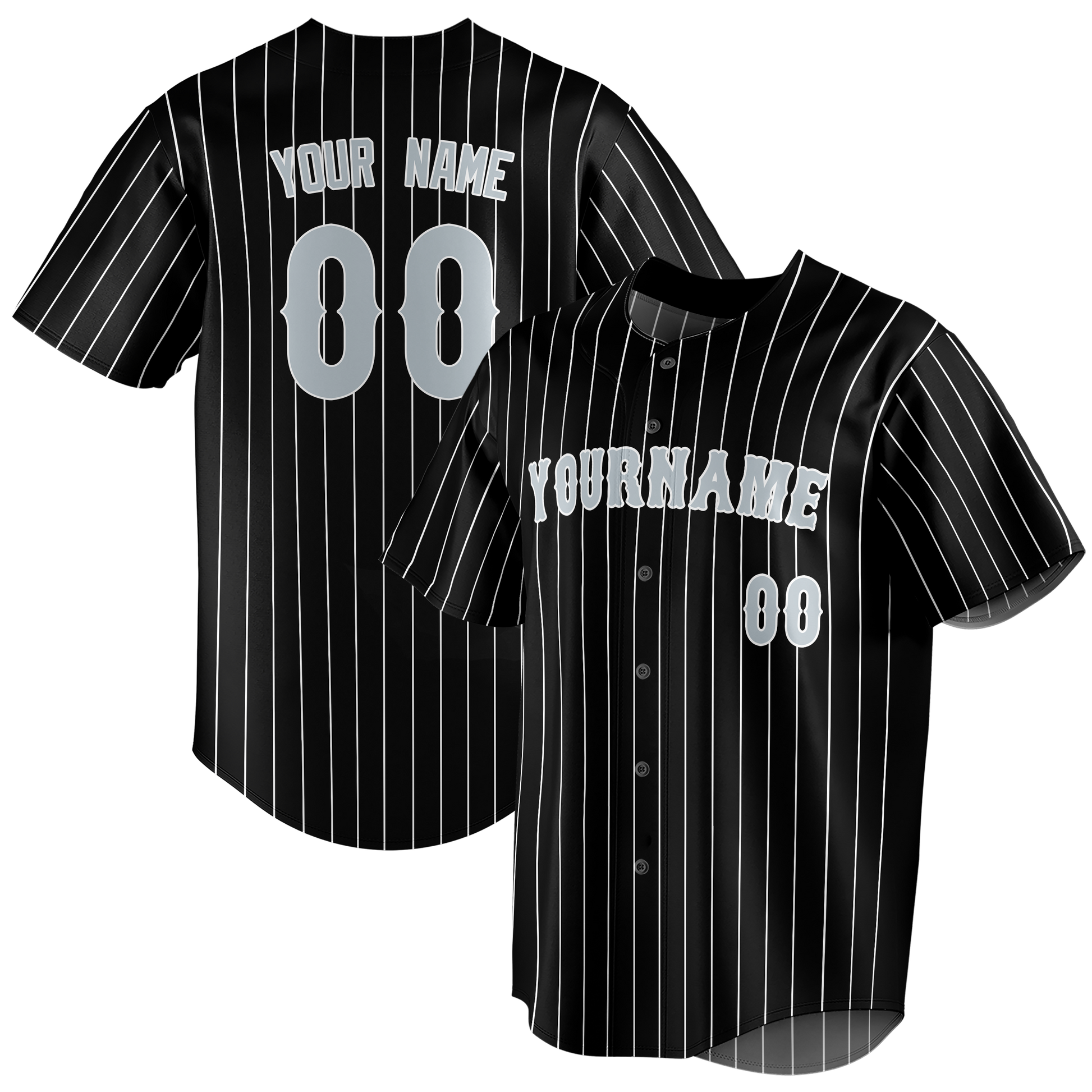 Custom Black & White Colors Design Sports Baseball Jersey