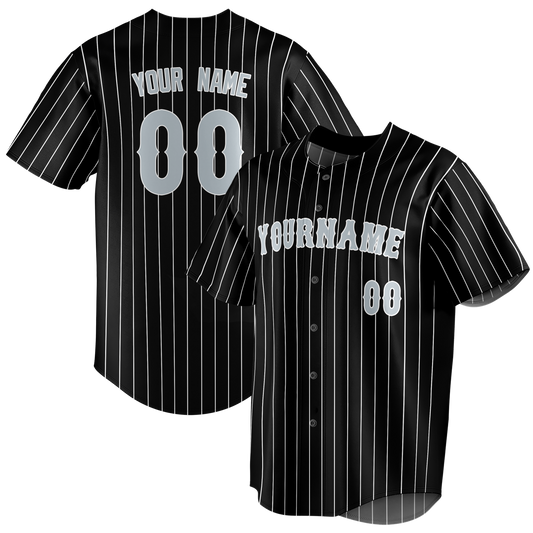 Custom Black & White Colors Design Sports Baseball Jersey