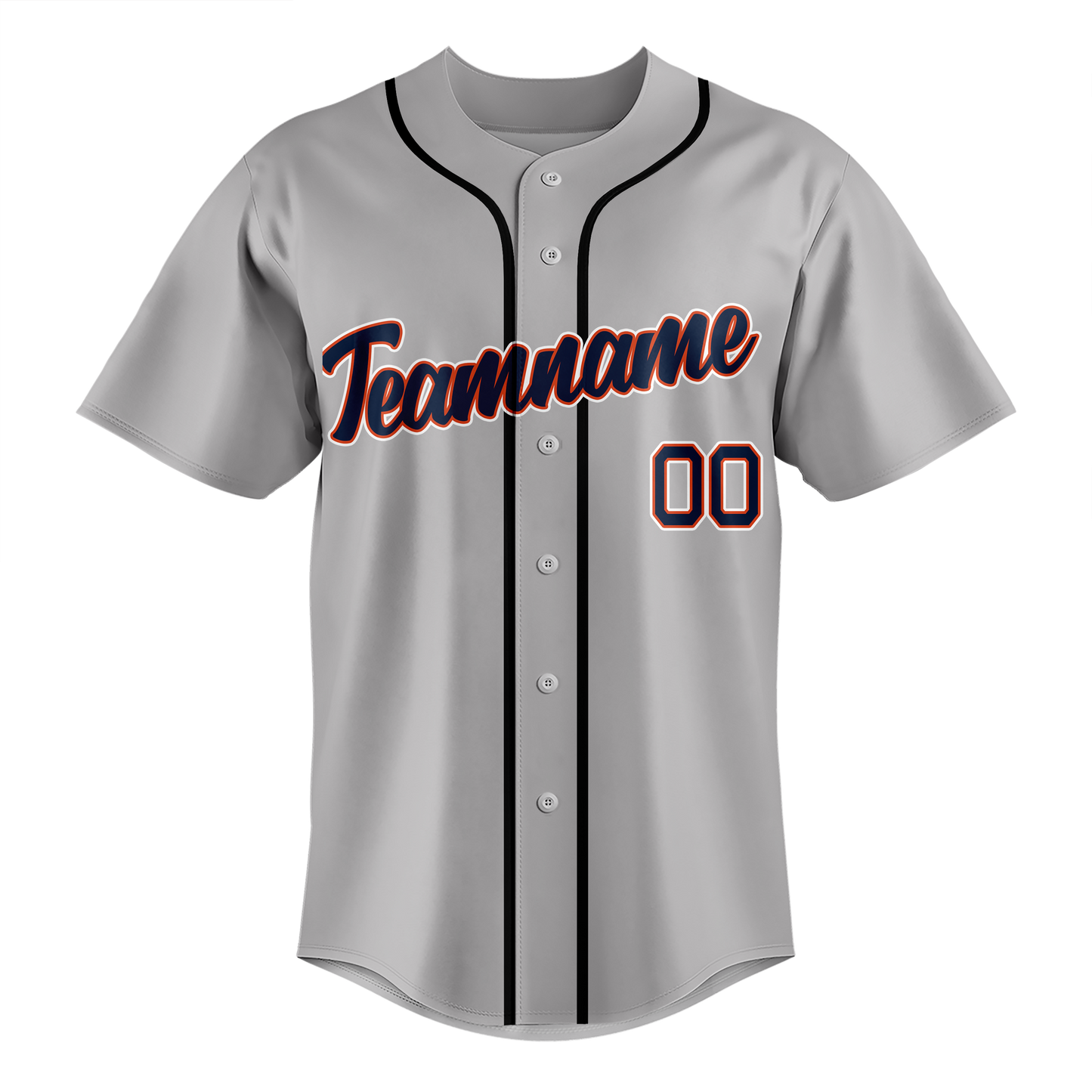 Custom Gray & Black Colors Design Sports Baseball Jersey