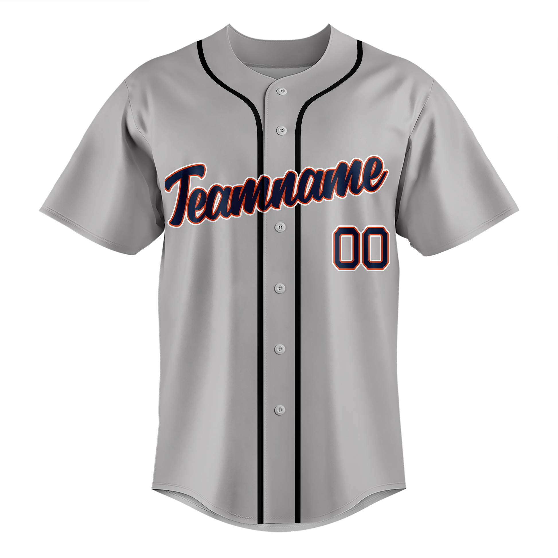 Custom Gray & Black Colors Design Sports Baseball Jersey