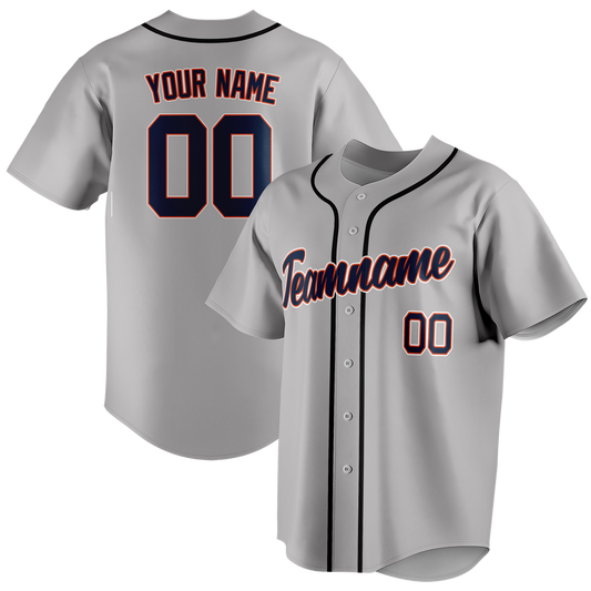 Custom Gray & Black Colors Design Sports Baseball Jersey