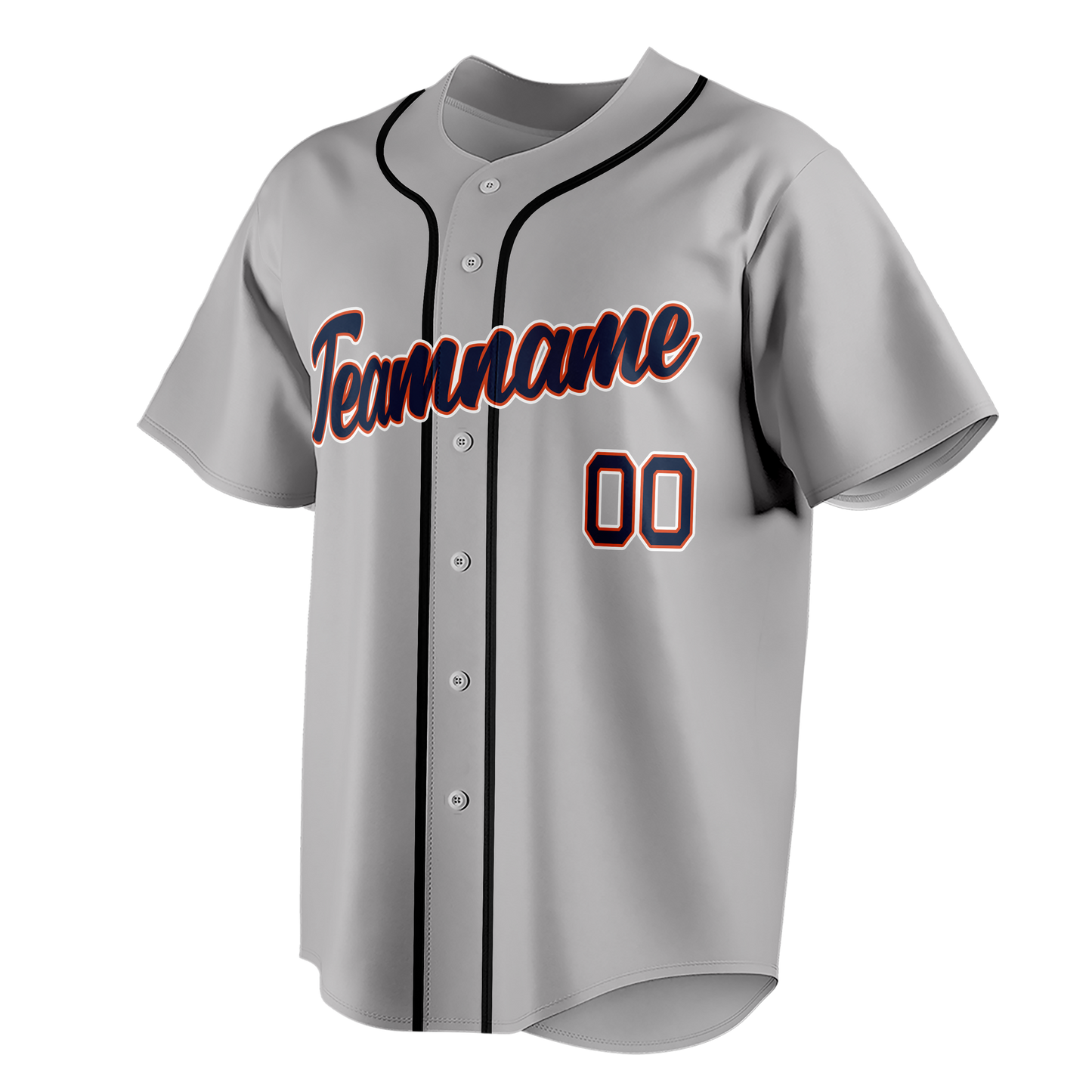 Custom Gray & Black Colors Design Sports Baseball Jersey