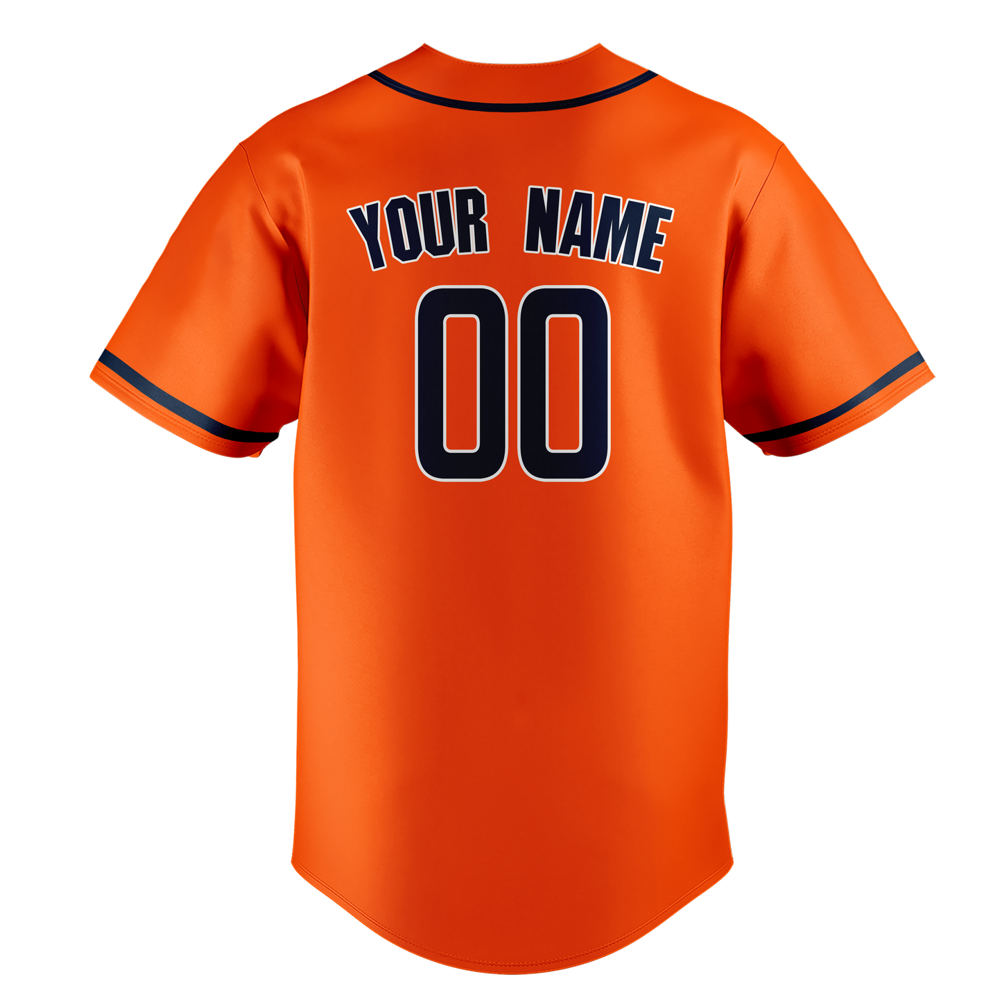 Custom Orange & Navy Blue Colors Design Sports Baseball Jersey