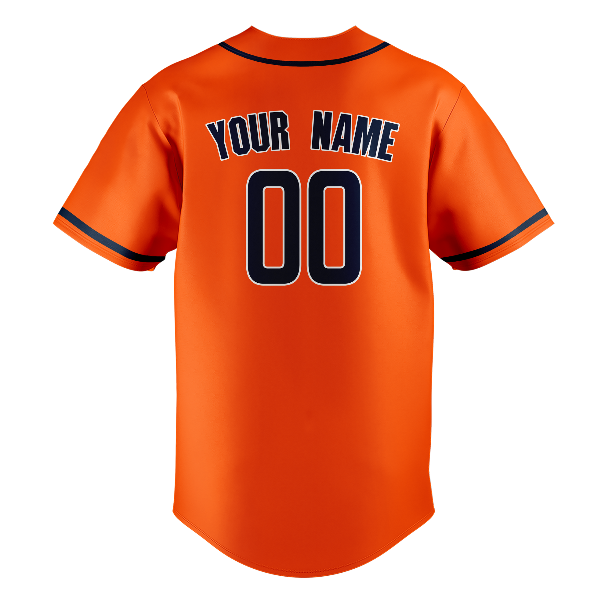 Custom Orange & Navy Blue Colors Design Sports Baseball Jersey