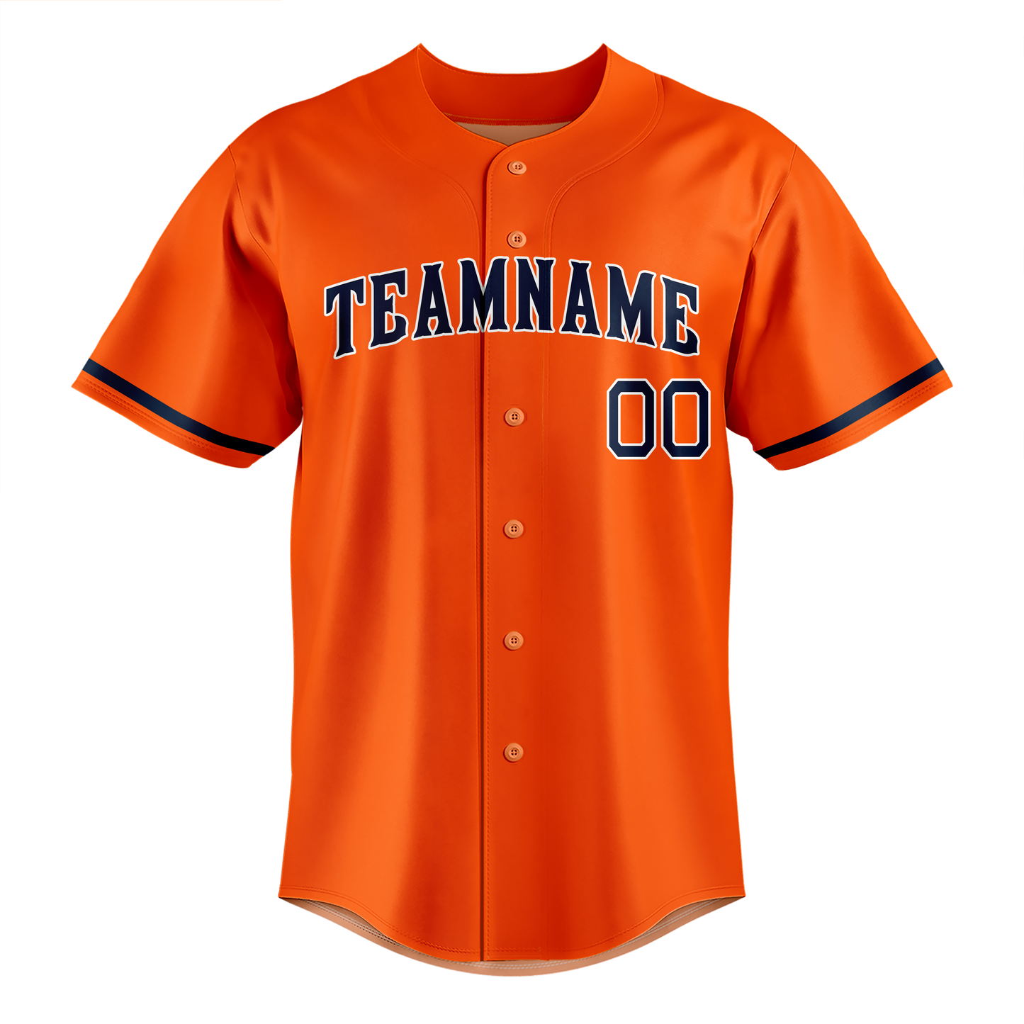 Custom Orange & Navy Blue Colors Design Sports Baseball Jersey