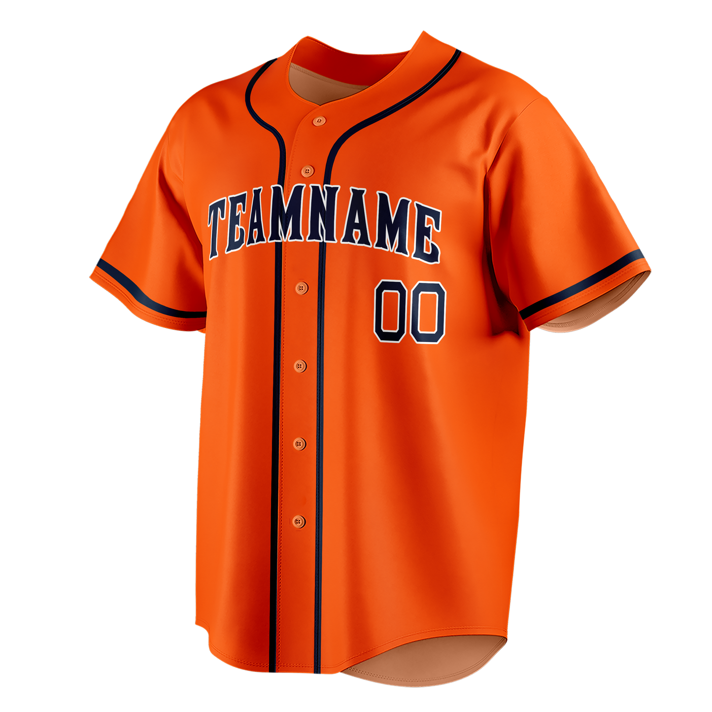 Custom Orange & Navy Blue Colors Design Sports Baseball Jersey