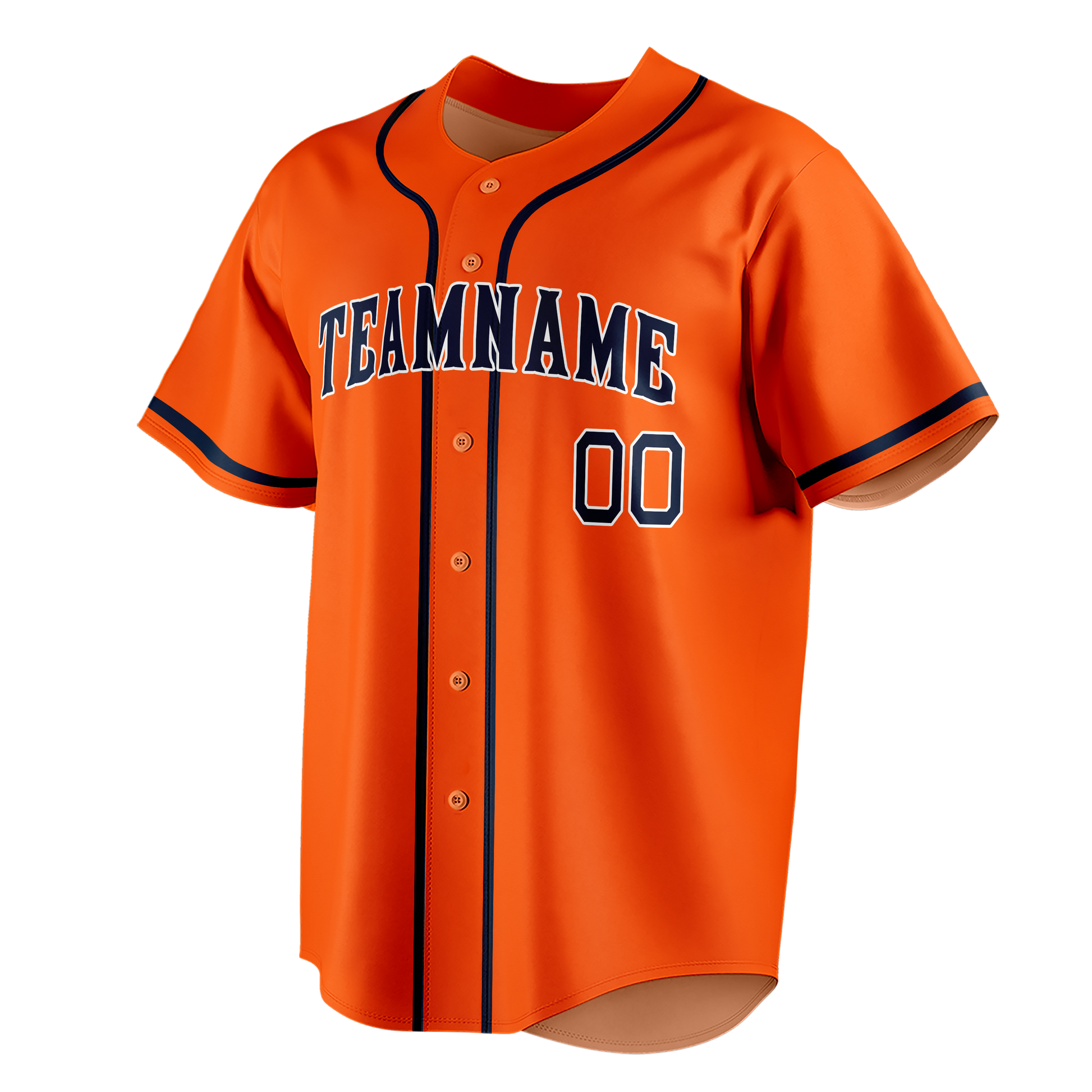 Custom Orange & Navy Blue Colors Design Sports Baseball Jersey