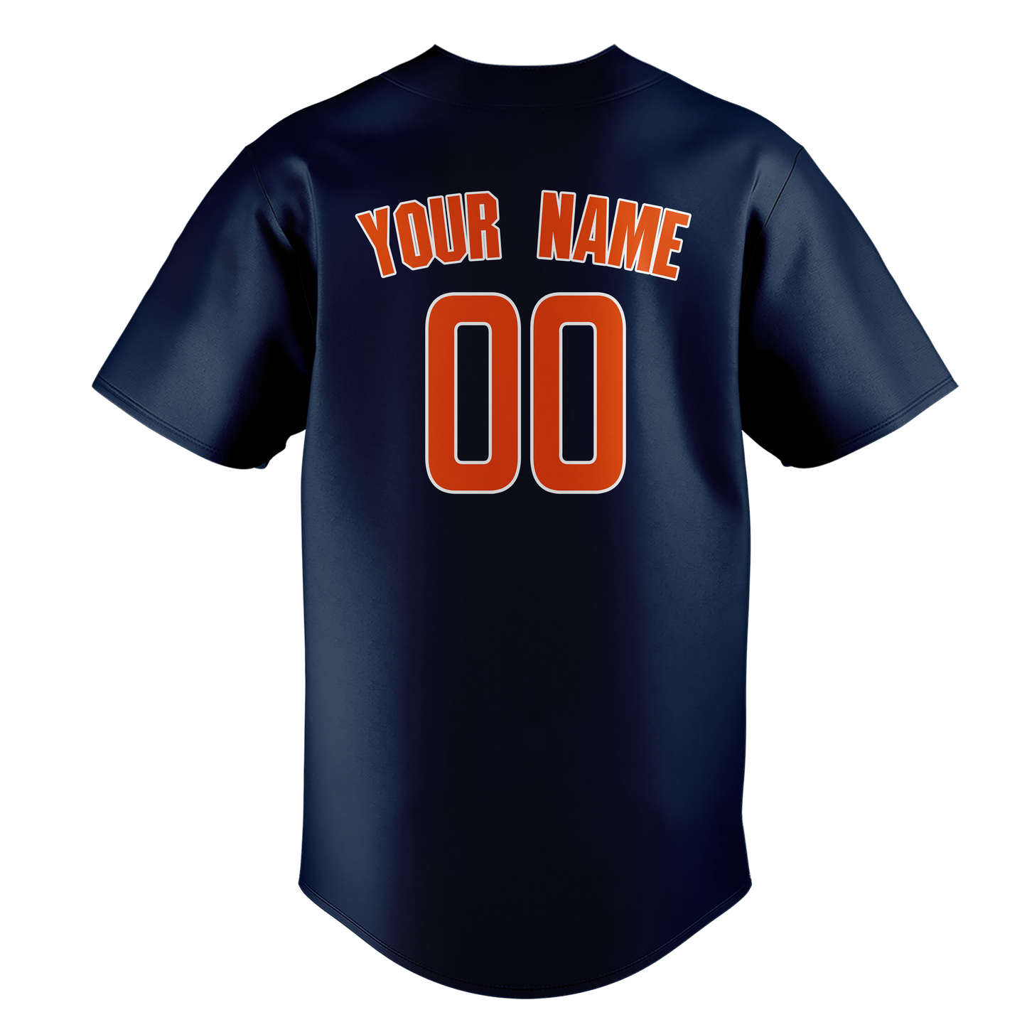 Custom Navy Blue & Orange Colors Design Sports Baseball Jersey