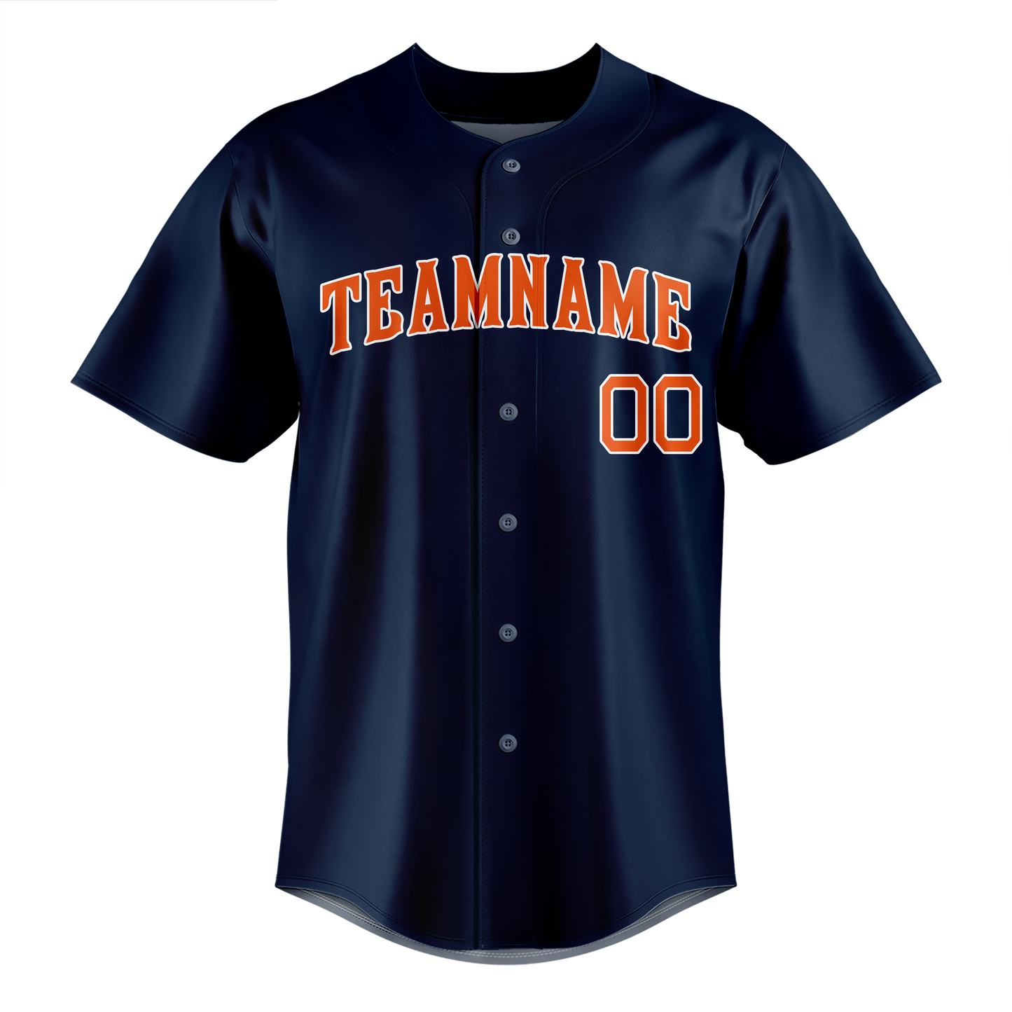 Custom Navy Blue & Orange Colors Design Sports Baseball Jersey