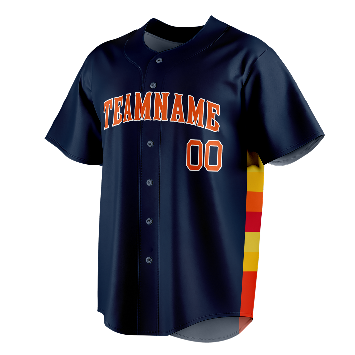 Custom Navy Blue & Orange Colors Design Sports Baseball Jersey