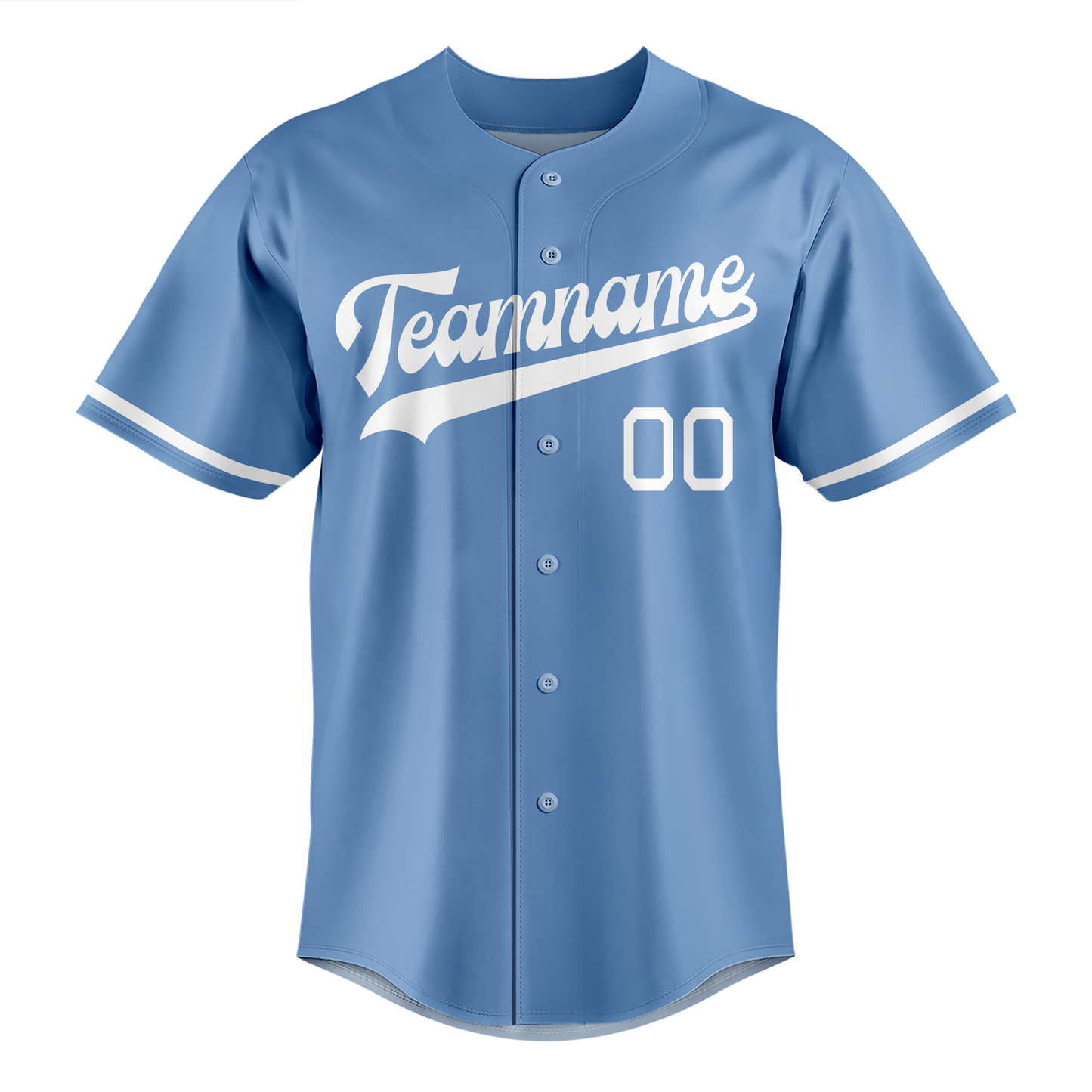 Custom Light Blue & White Colors Design Sports Baseball Jersey