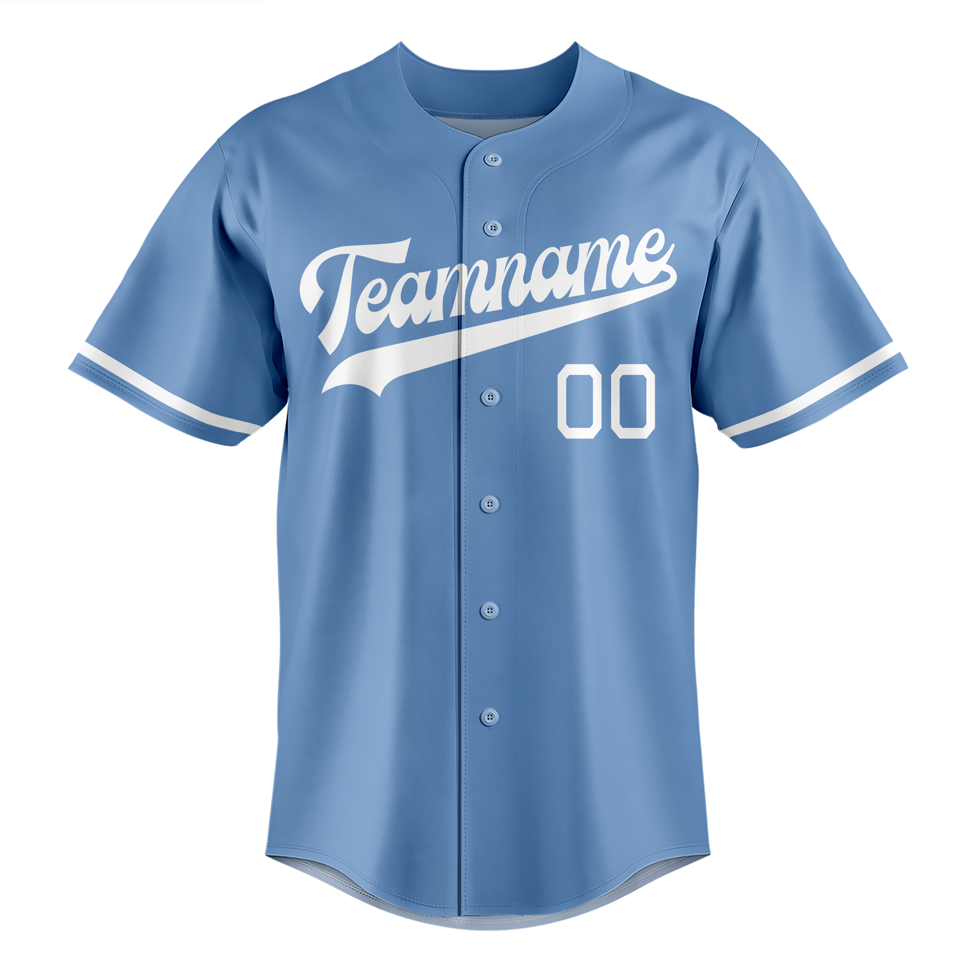 Custom Light Blue & White Colors Design Sports Baseball Jersey