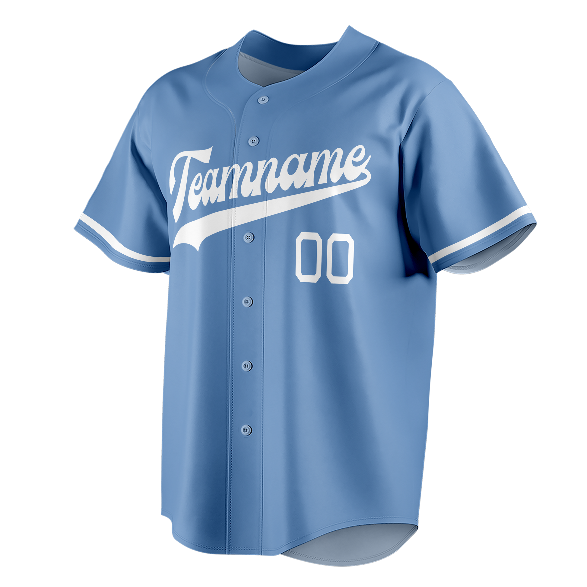 Custom Light Blue & White Colors Design Sports Baseball Jersey