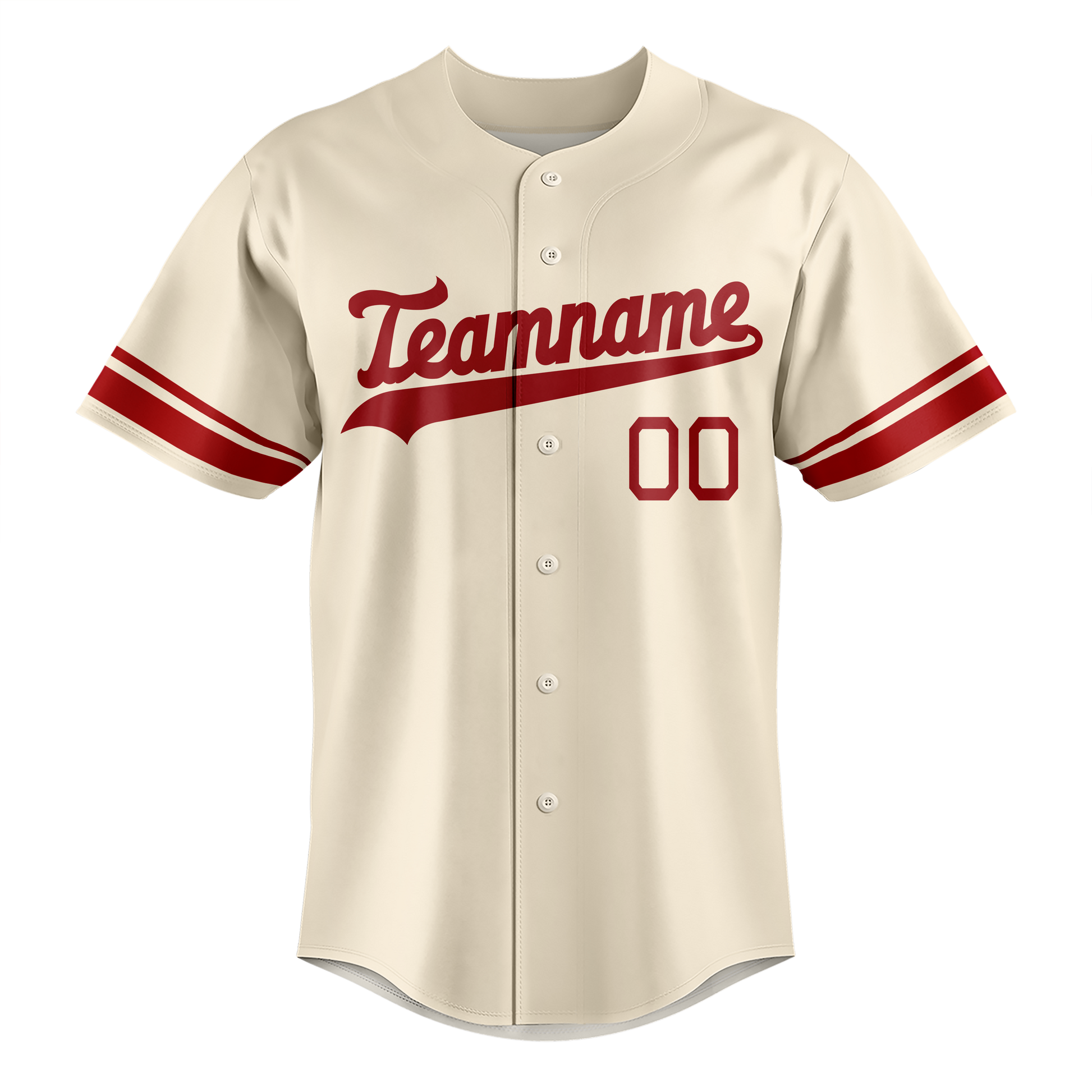 Custom Cream & Maroon Colors Design Sports Baseball Jersey