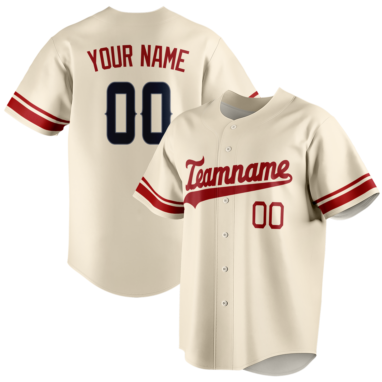 Custom Cream & Maroon Colors Design Sports Baseball Jersey