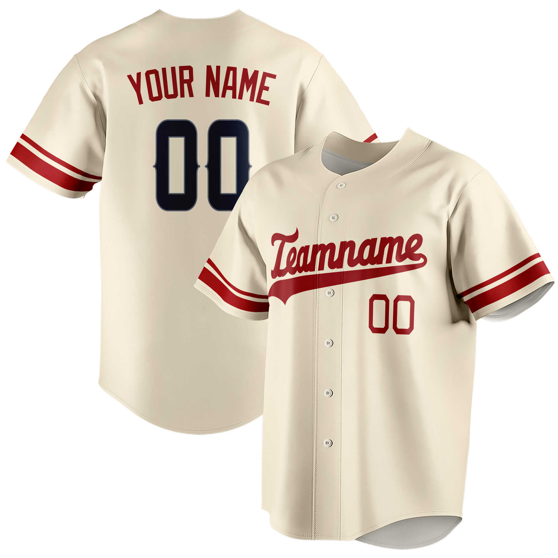 Custom Cream & Maroon Colors Design Sports Baseball Jersey