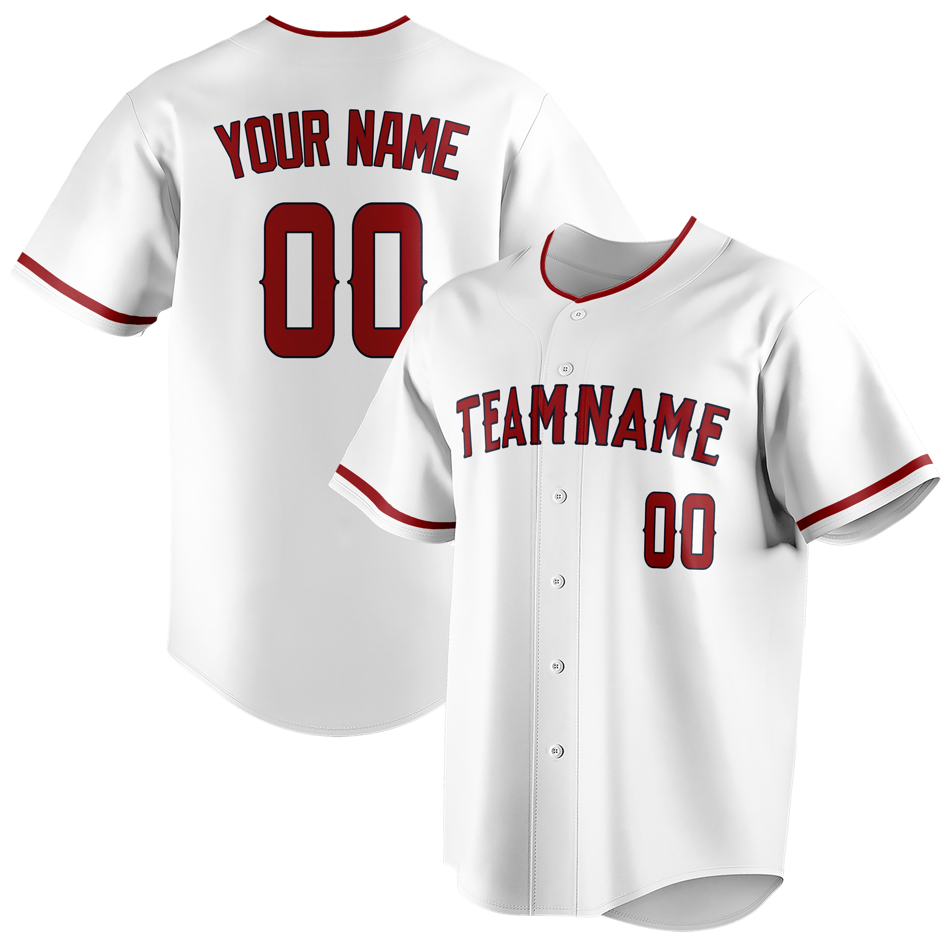 Custom White & Maroon Colors Design Sports Baseball Jersey