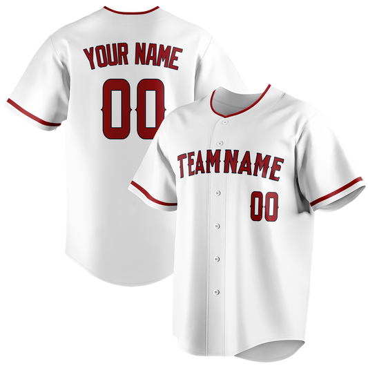 Custom White & Maroon Colors Design Sports Baseball Jersey