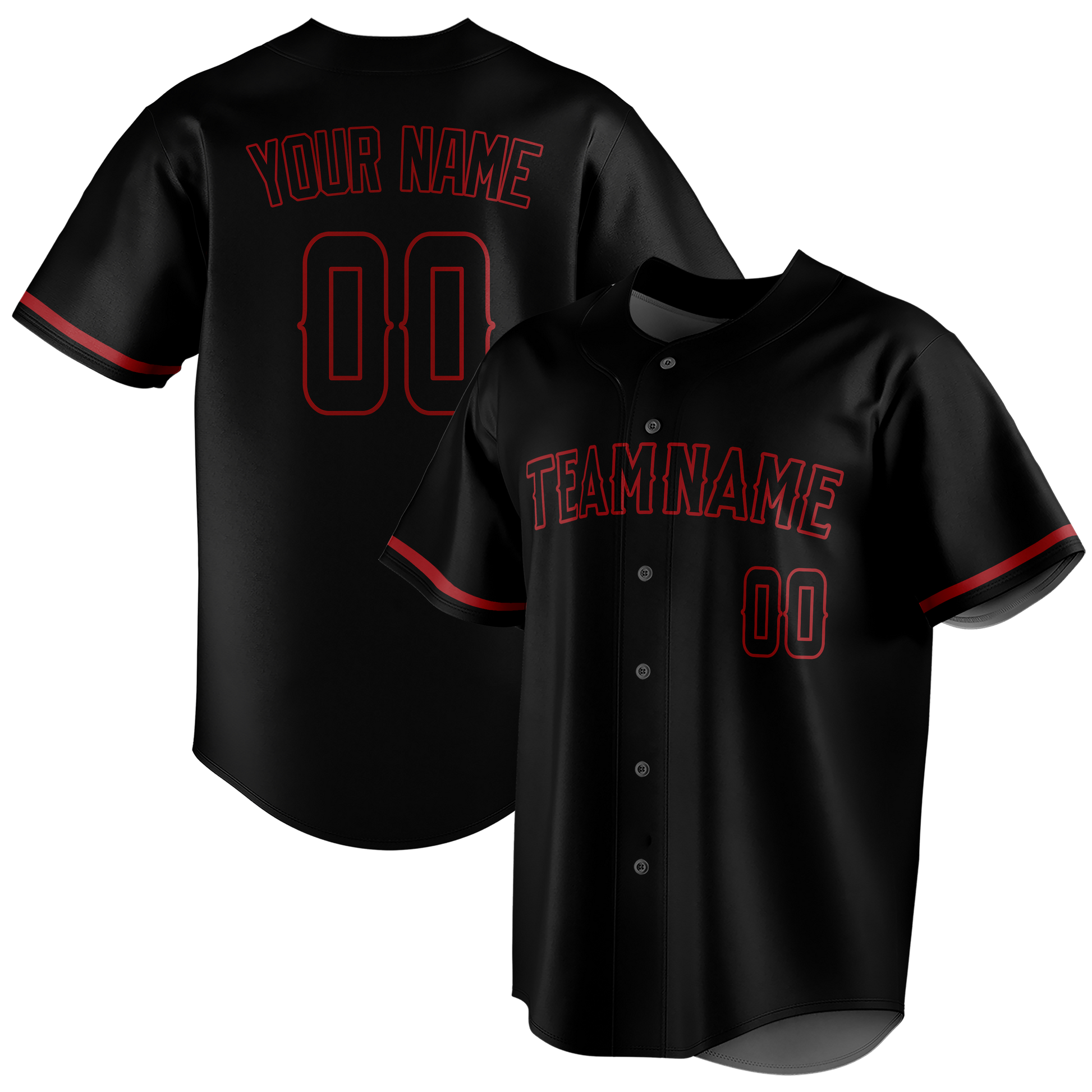 Custom Black & Maroon Colors Design Sports Baseball Jersey