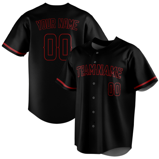 Custom Black & Maroon Colors Design Sports Baseball Jersey