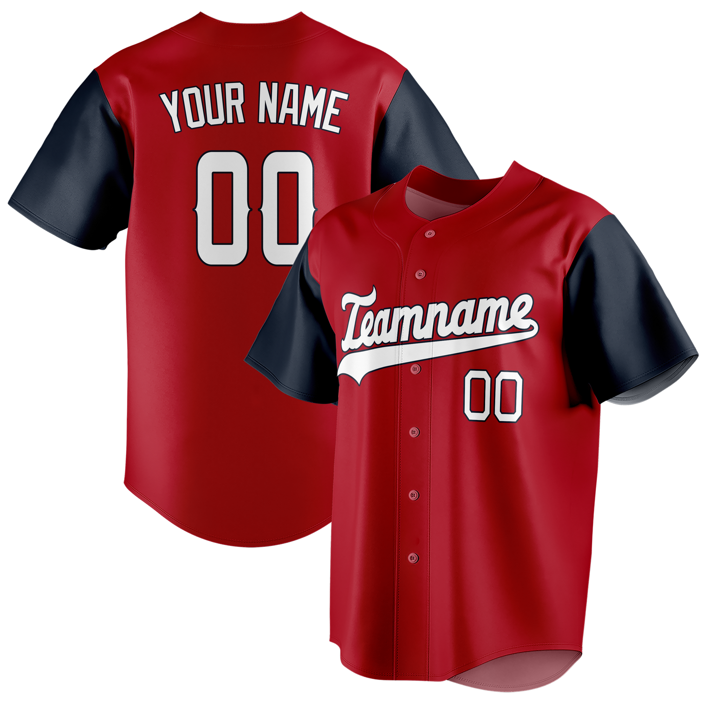 Custom Maroon & Navy Blue Colors Design Sports Baseball Jersey