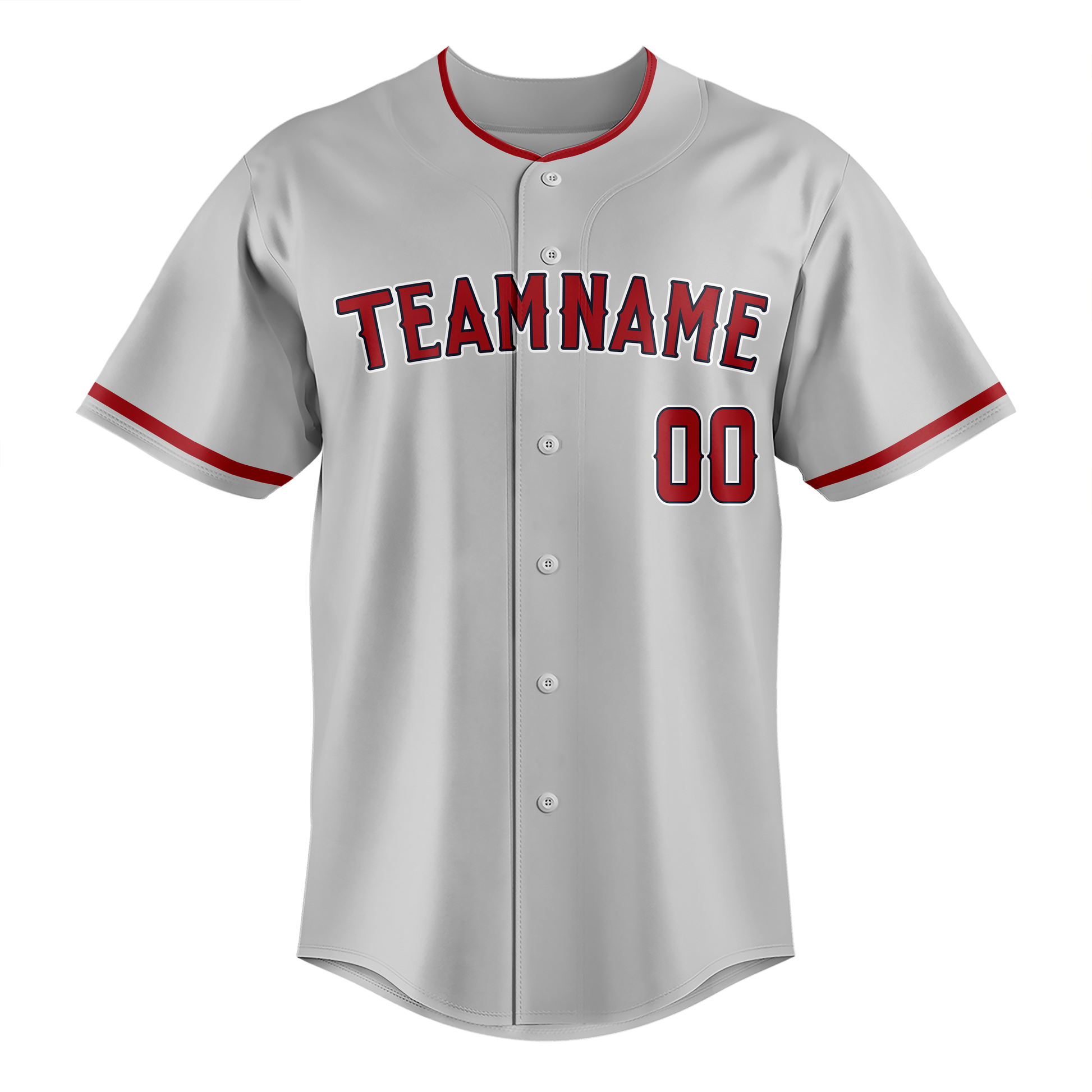 Custom Silver & Maroon Colors Design Sports Baseball Jersey