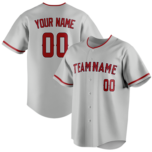 Custom Silver & Maroon Colors Design Sports Baseball Jersey