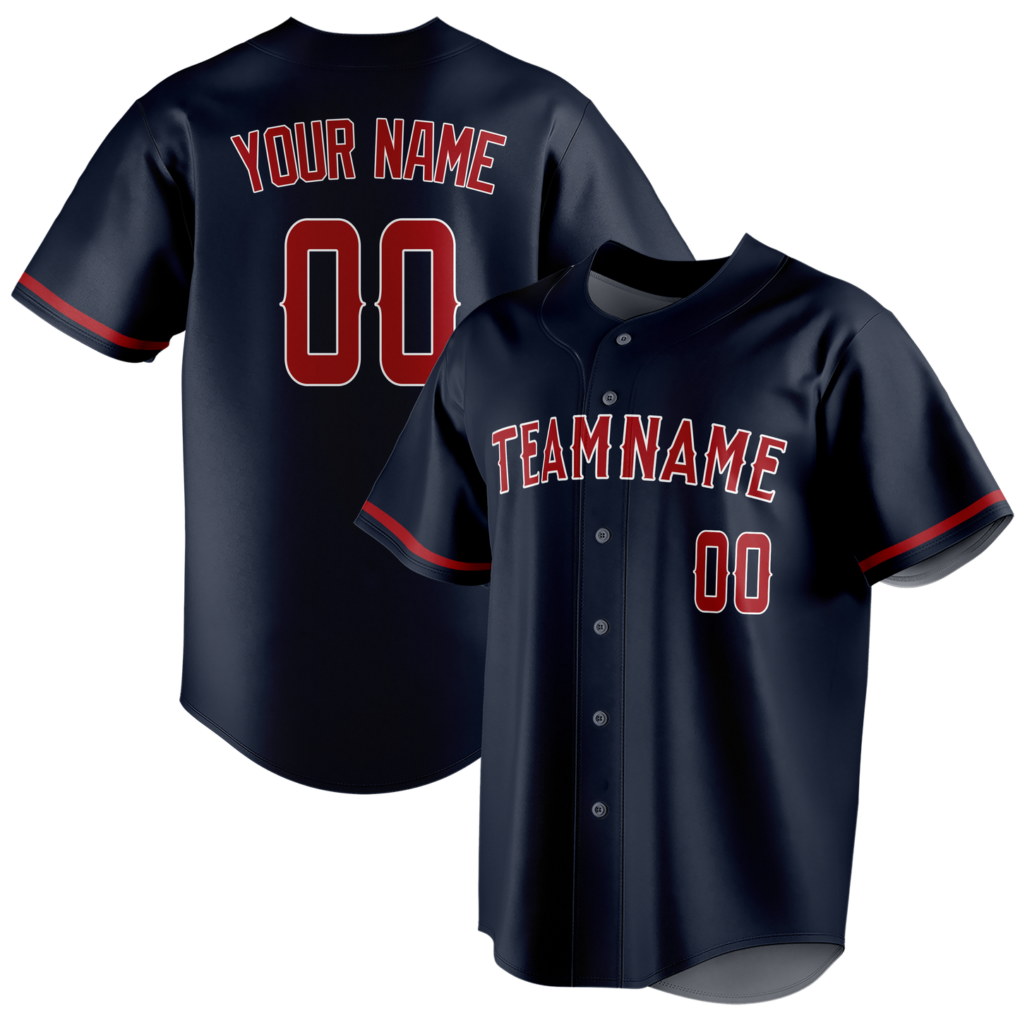 Custom Navy Blue & Maroon Colors Design Sports Baseball Jersey