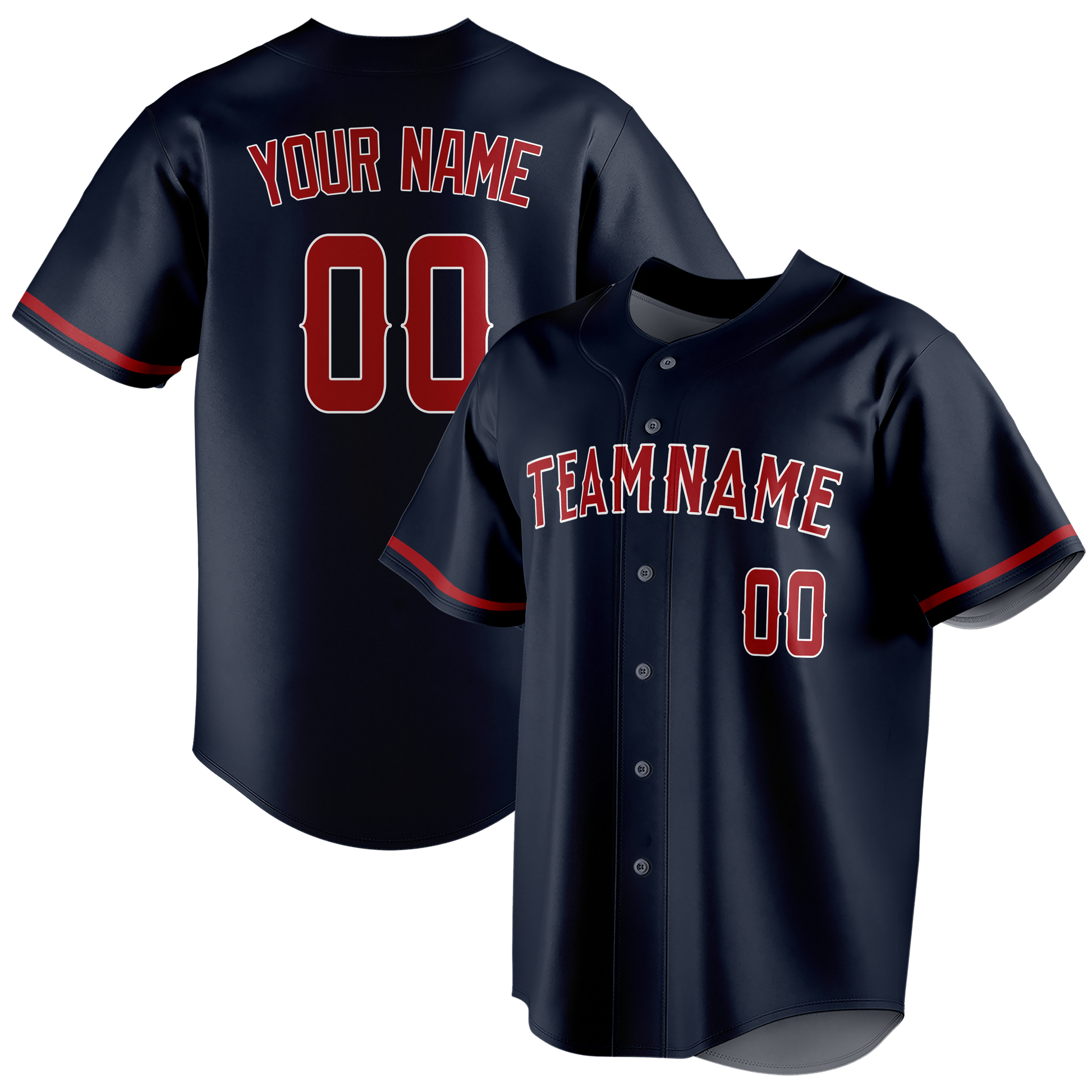 Custom Navy Blue & Maroon Colors Design Sports Baseball Jersey