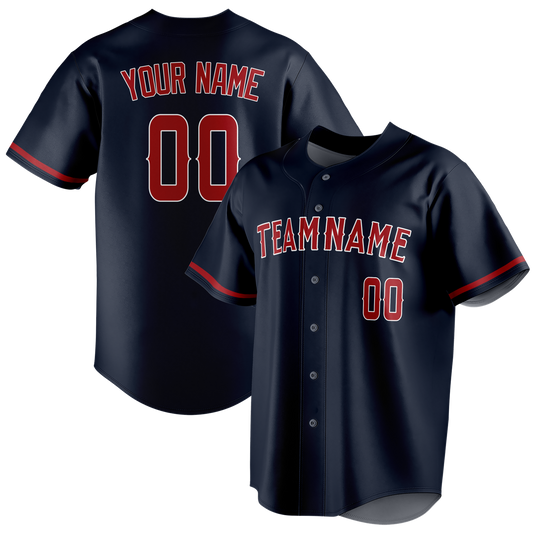 Custom Navy Blue & Maroon Colors Design Sports Baseball Jersey