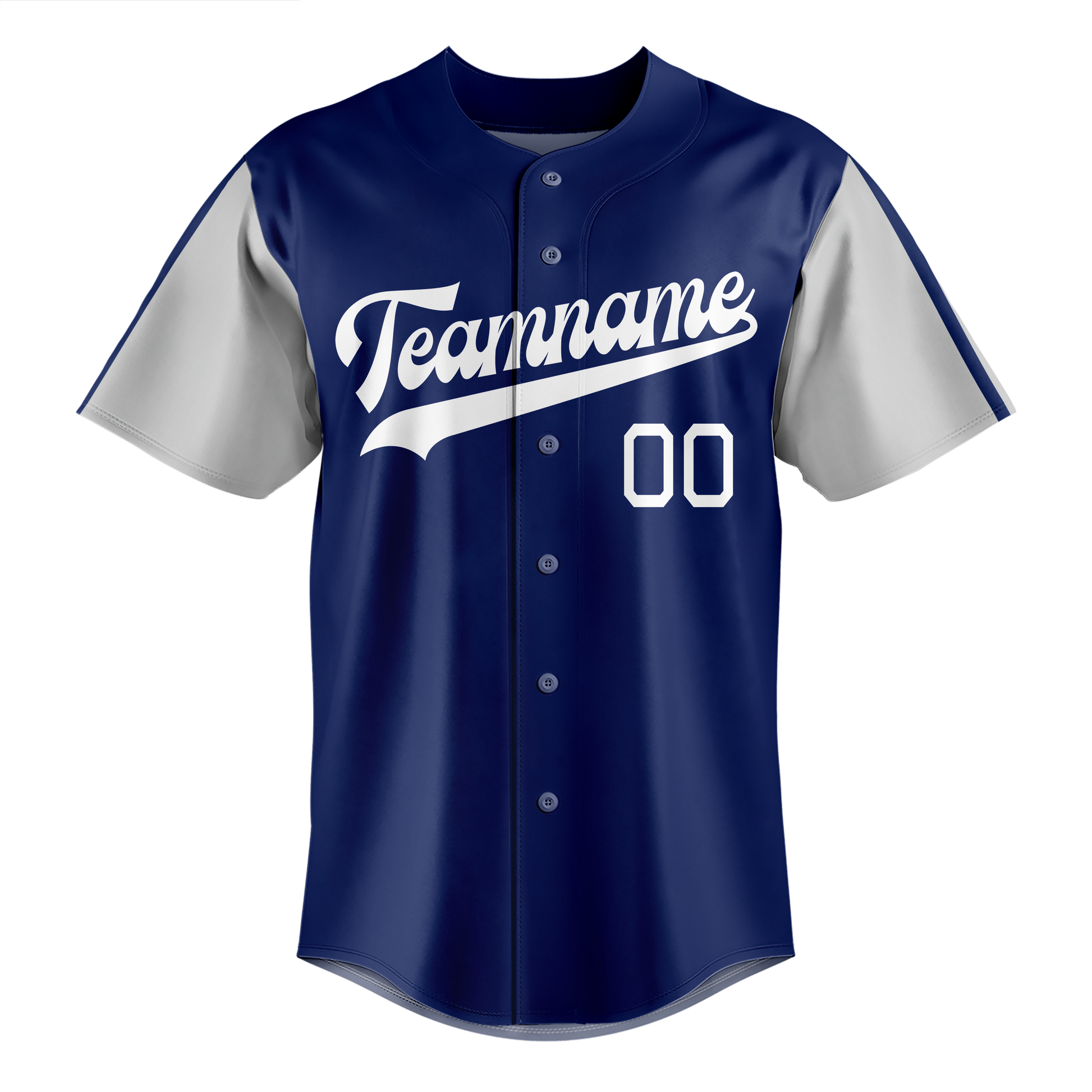 Custom Royal Blue & Silver Colors Design Sports Baseball Jersey