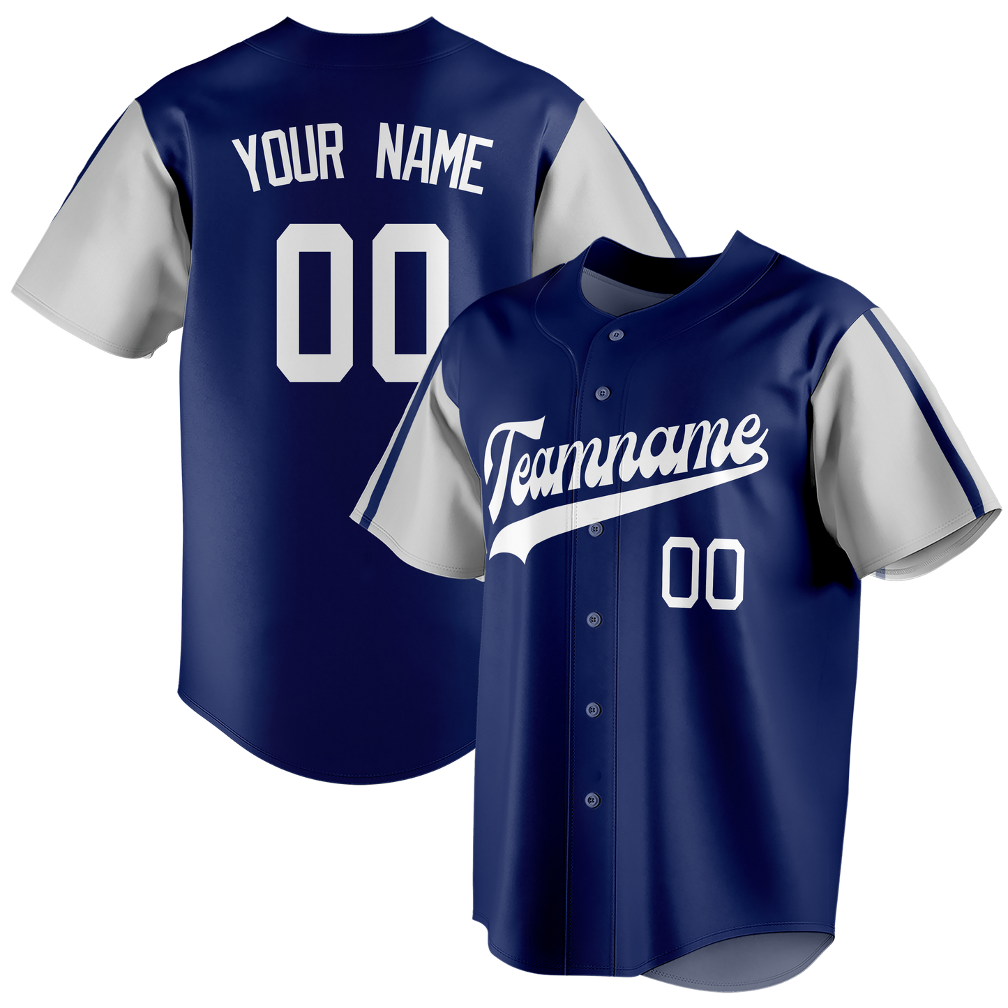 Custom Royal Blue & Silver Colors Design Sports Baseball Jersey