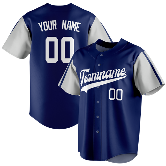 Custom Royal Blue & Silver Colors Design Sports Baseball Jersey