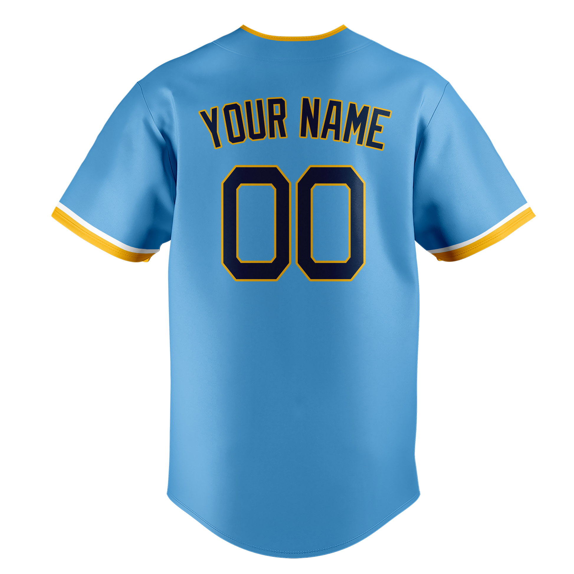 Custom Blue & Yellow Colors Design Sports Baseball Jersey